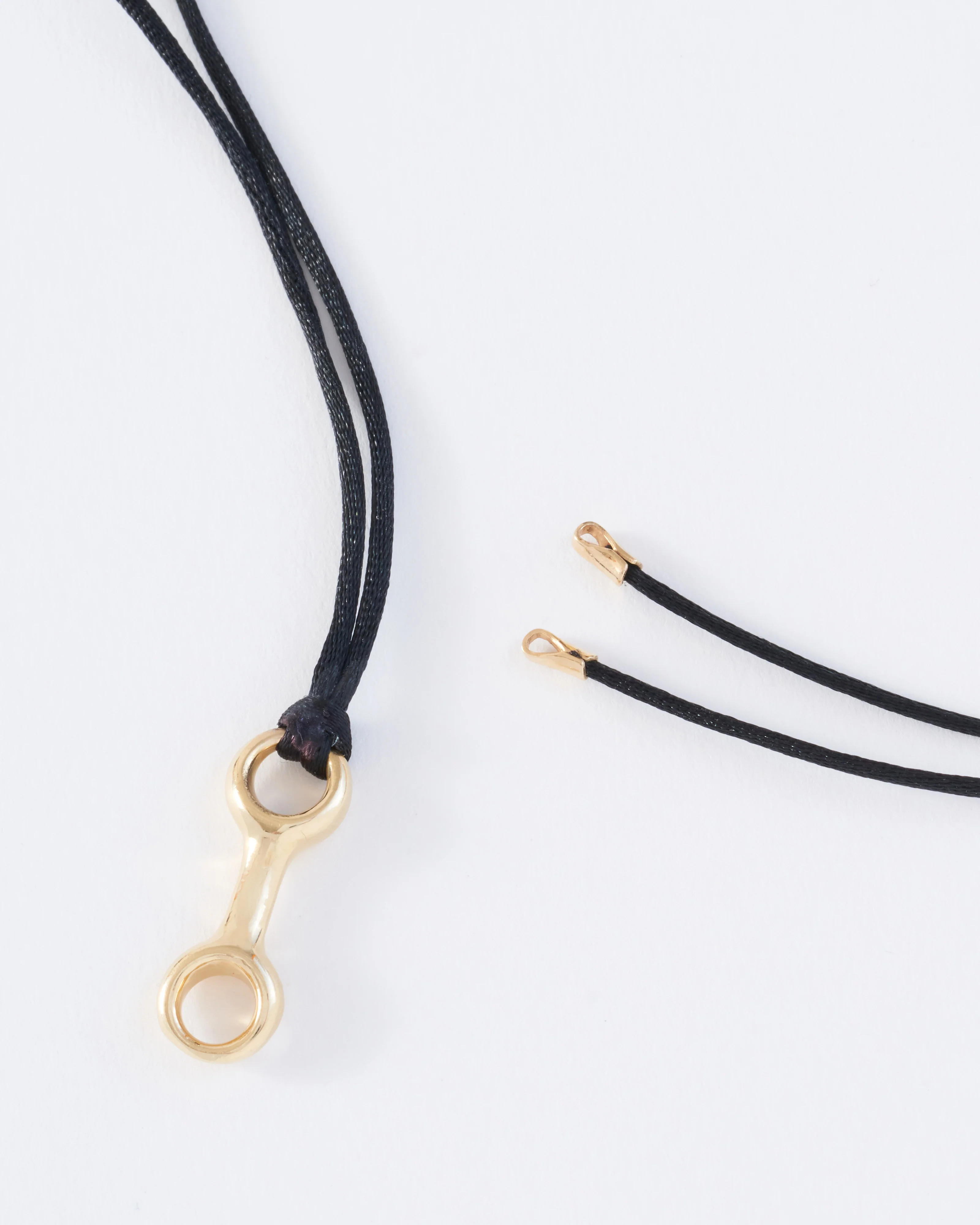 large double beam link on silky cord necklace - Image 3