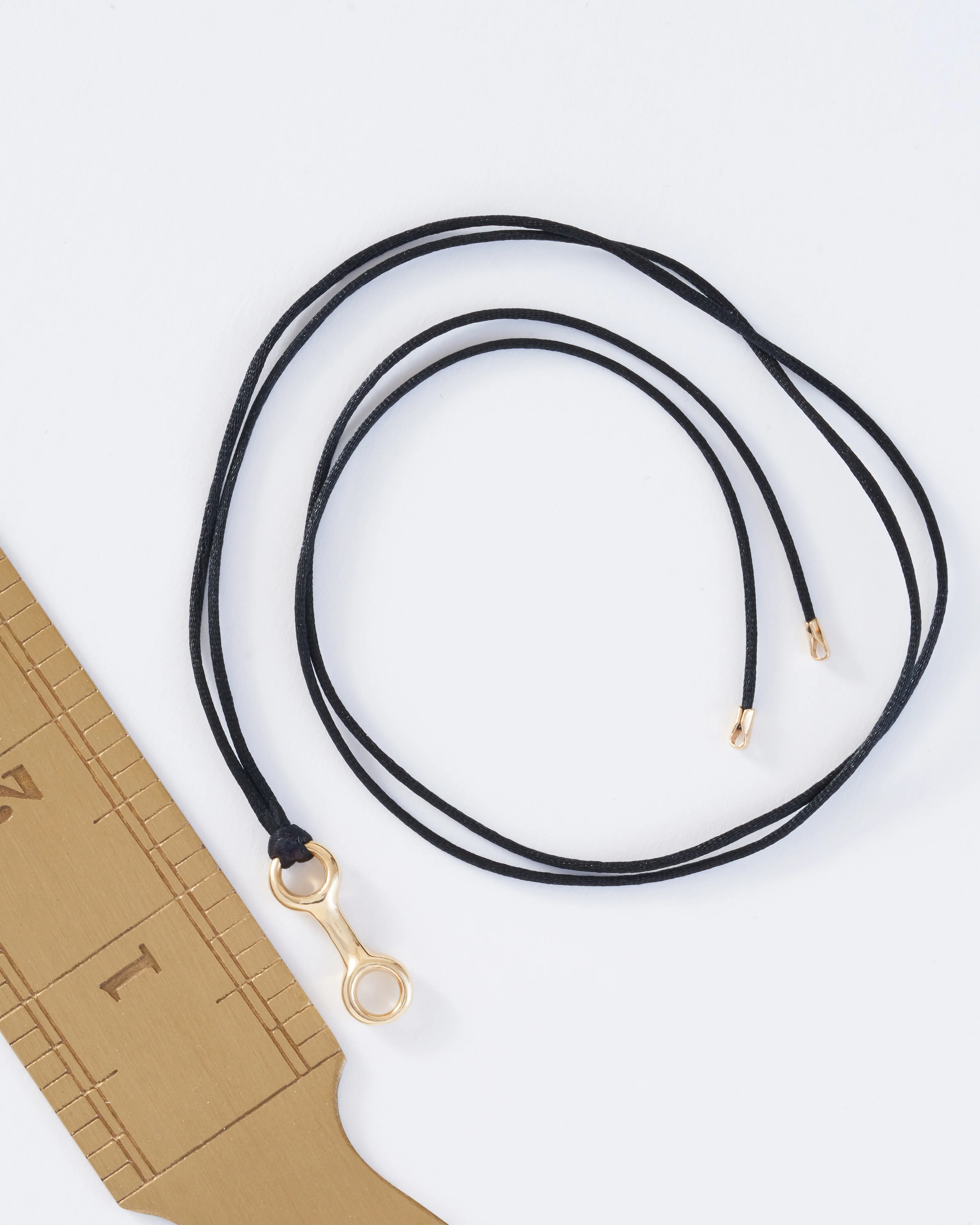 large double beam link on silky cord necklace - Image 4