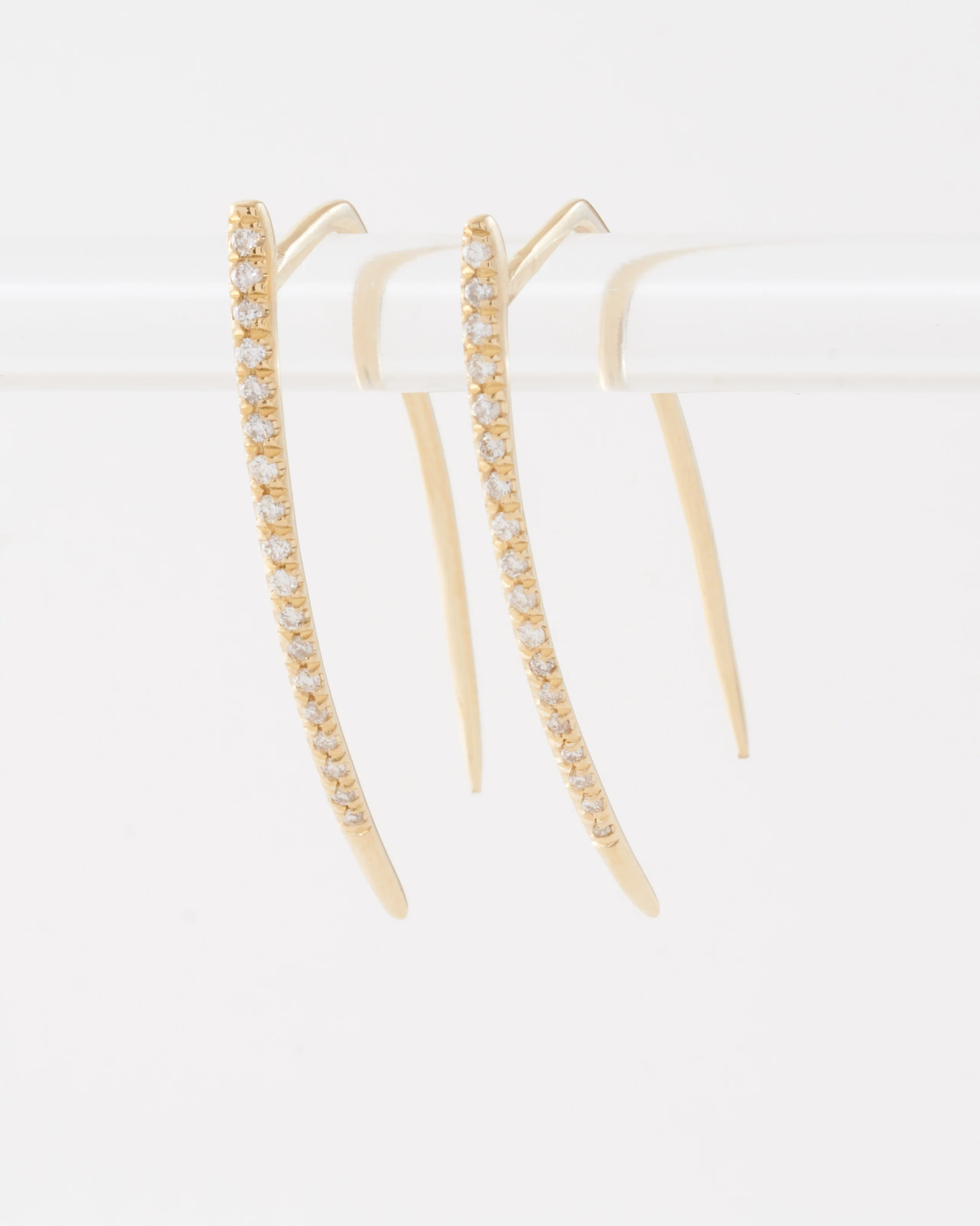 large classic infinite tusk earrings with white pavé diamonds - Image 3