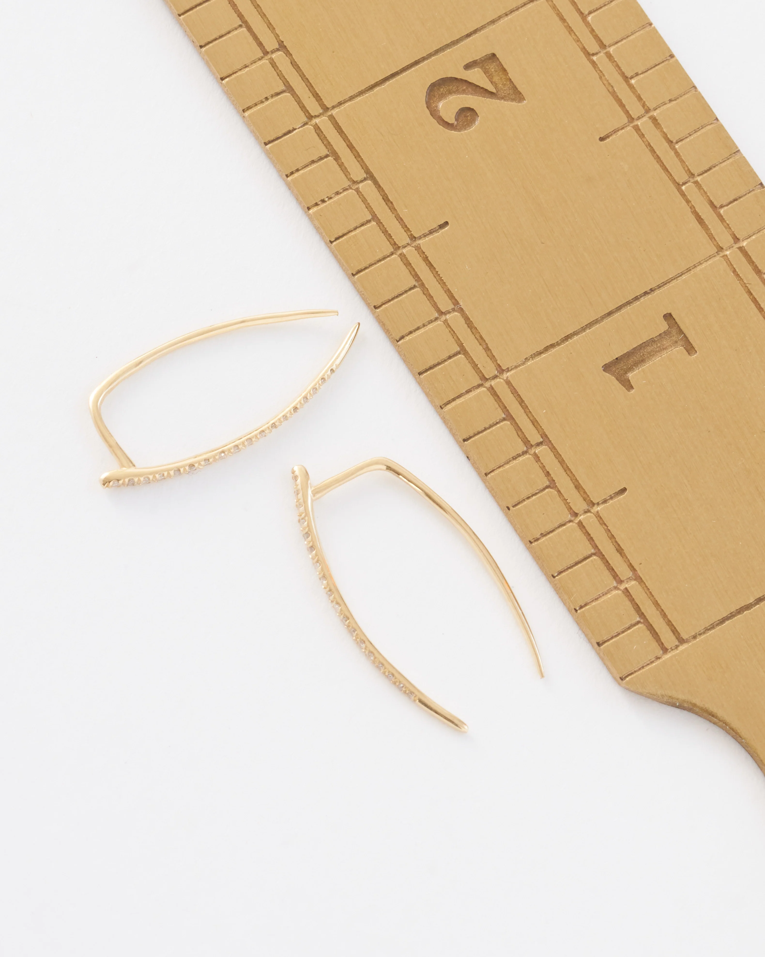 large classic infinite tusk earrings with white pavé diamonds - Image 5