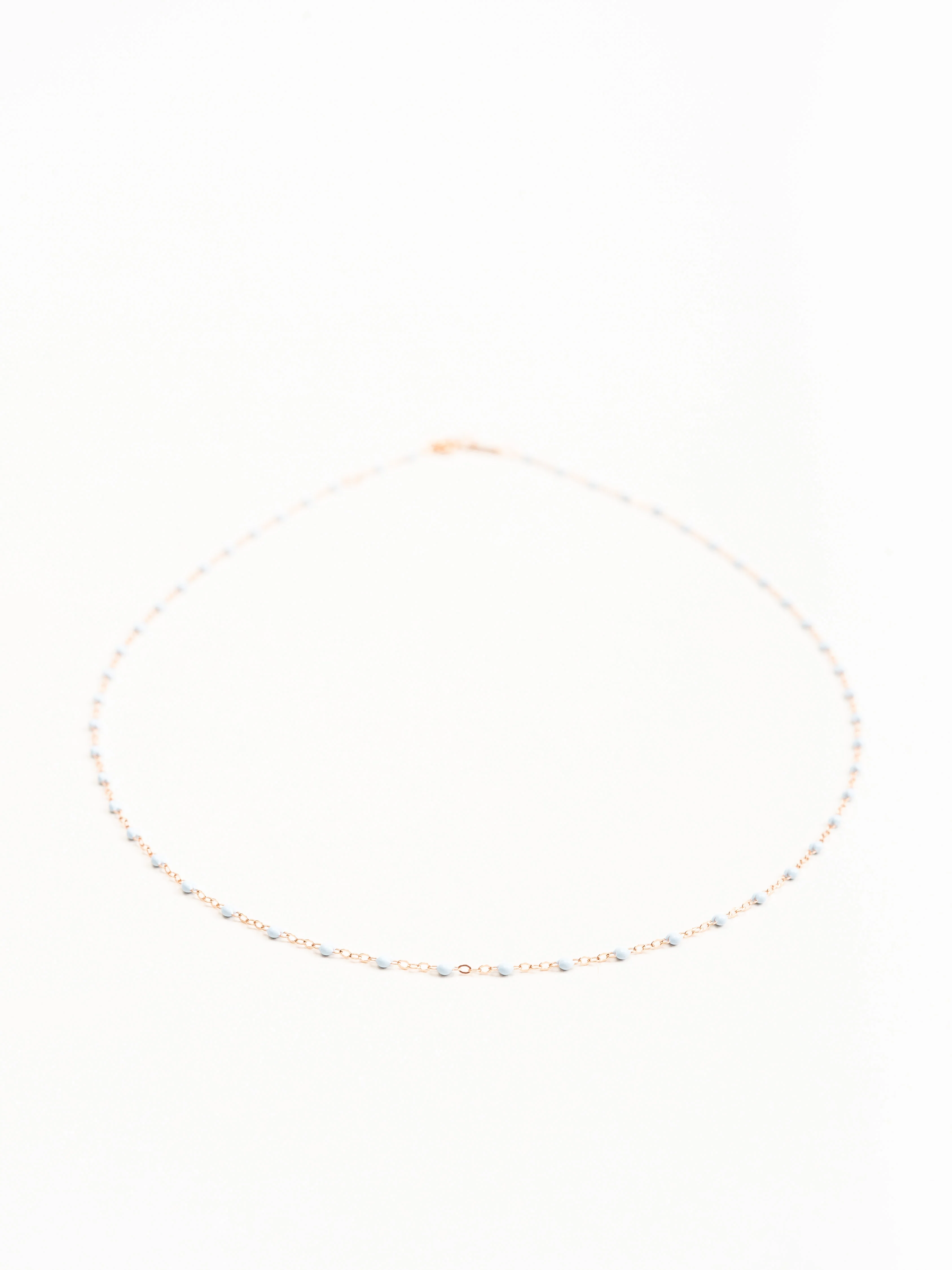 baby blue bead necklace - rose gold - Image 2