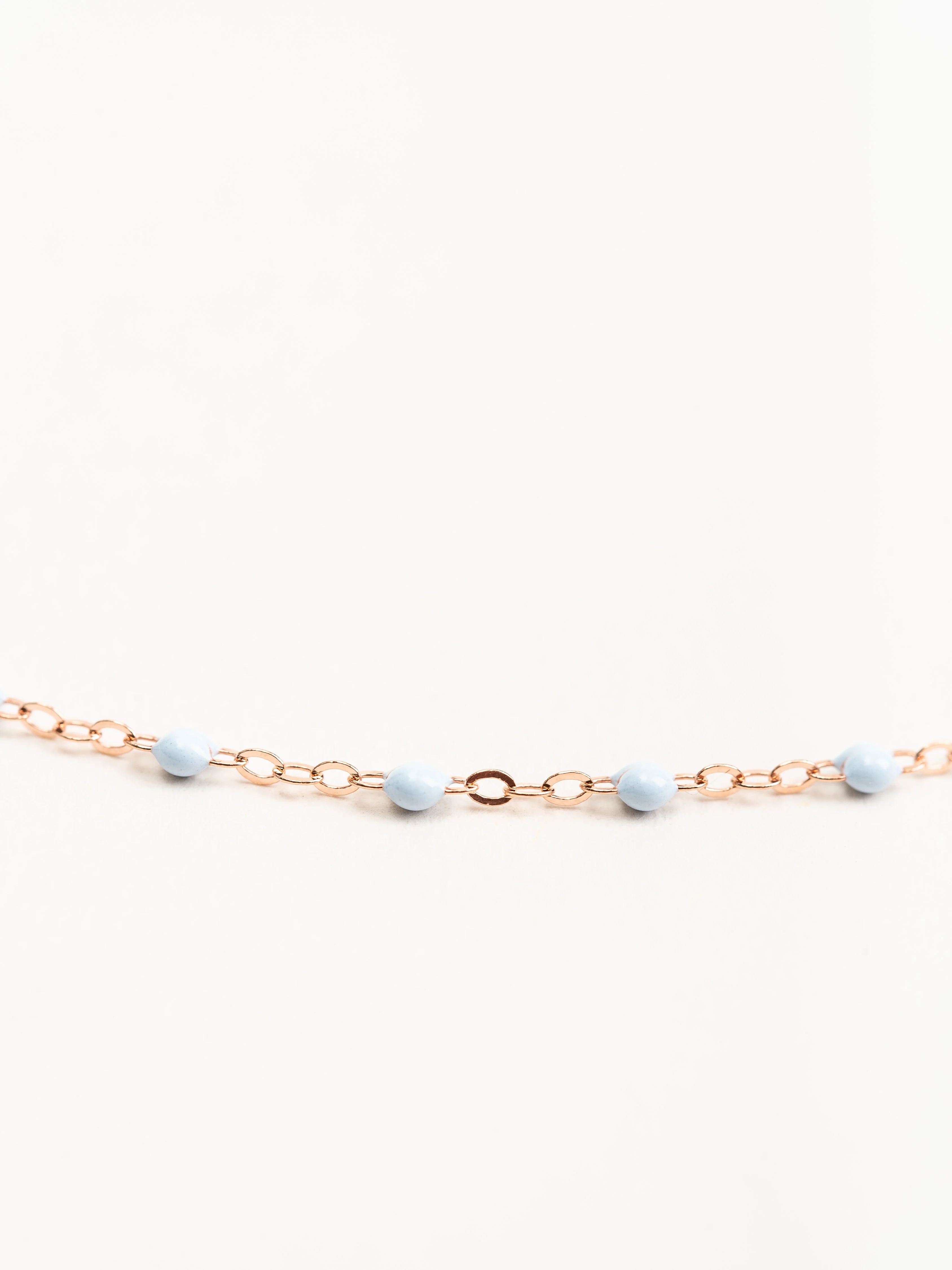 baby blue bead necklace - rose gold - Image 4