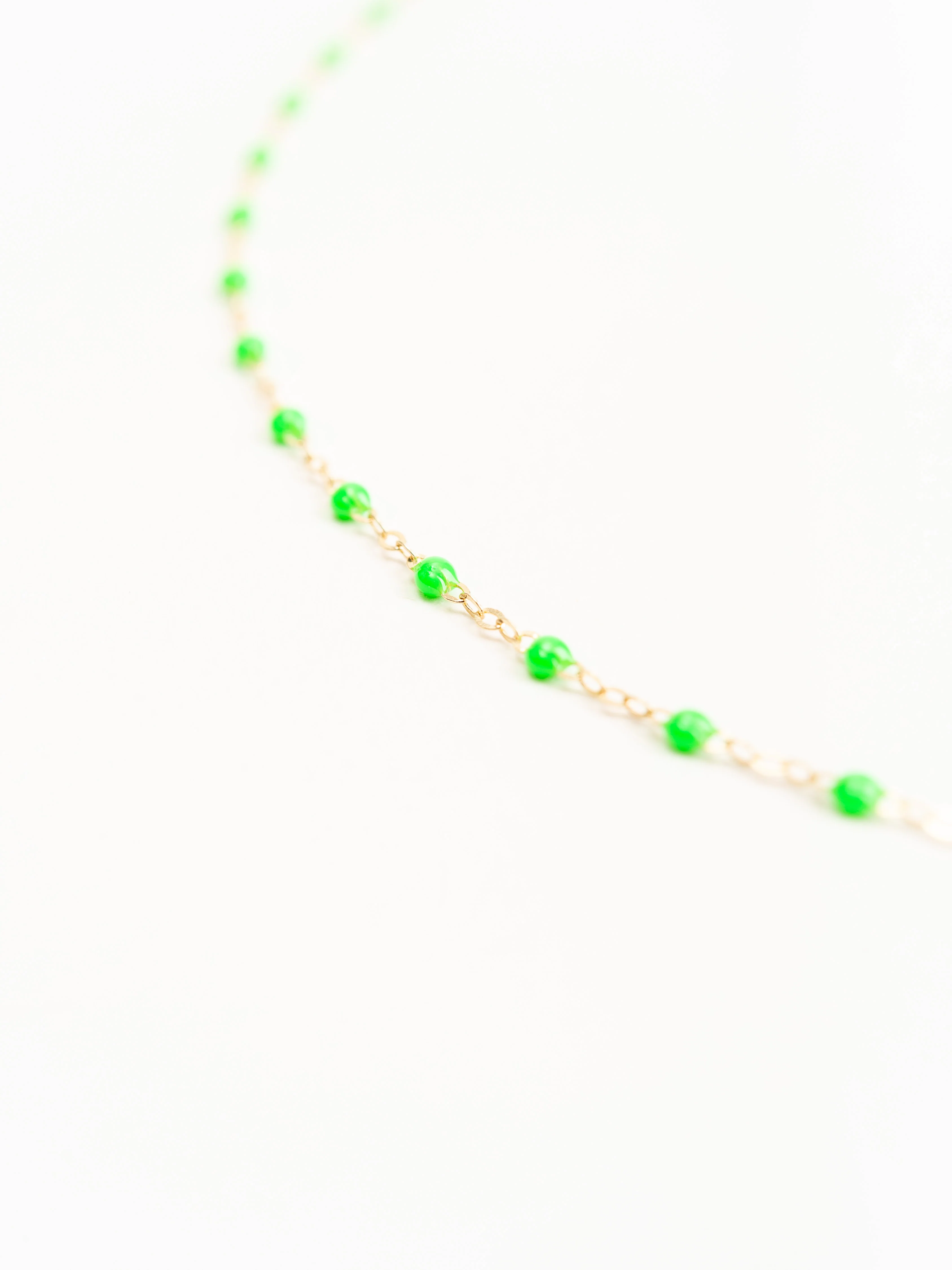 vert bead necklace - yellow gold - Image 3