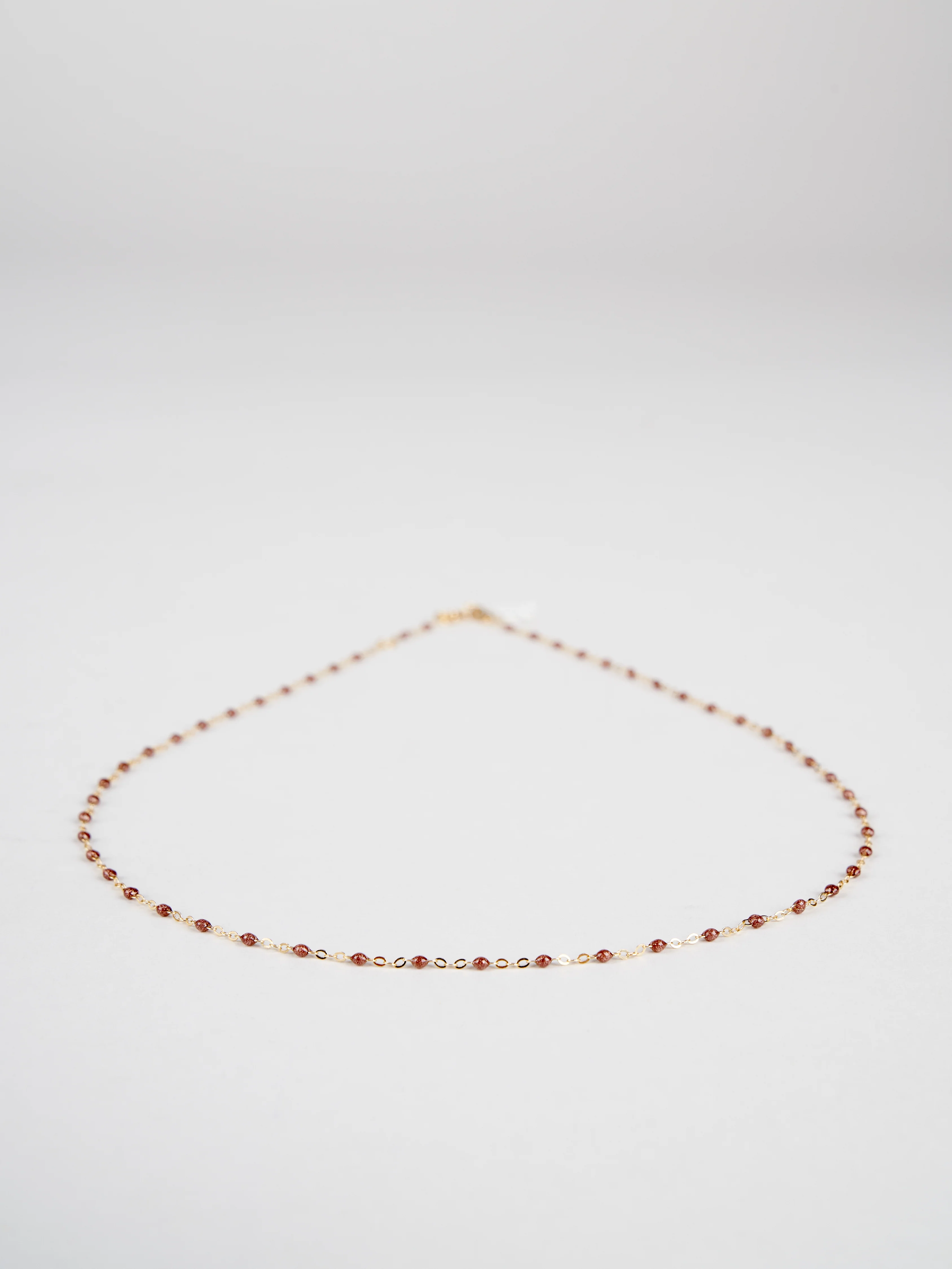 copper bead necklace - yellow gold - Image 2