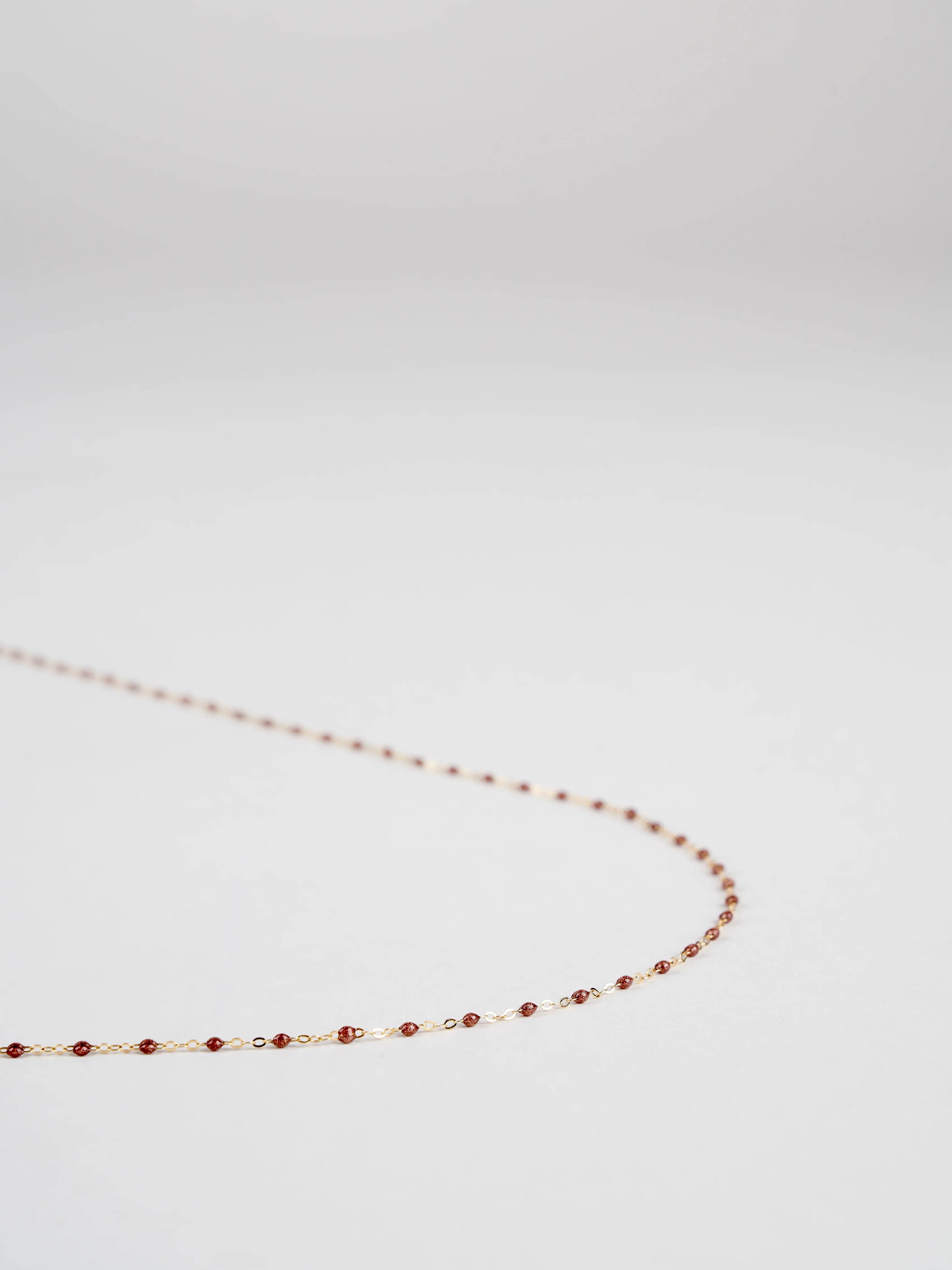 copper bead necklace - yellow gold - Image 3