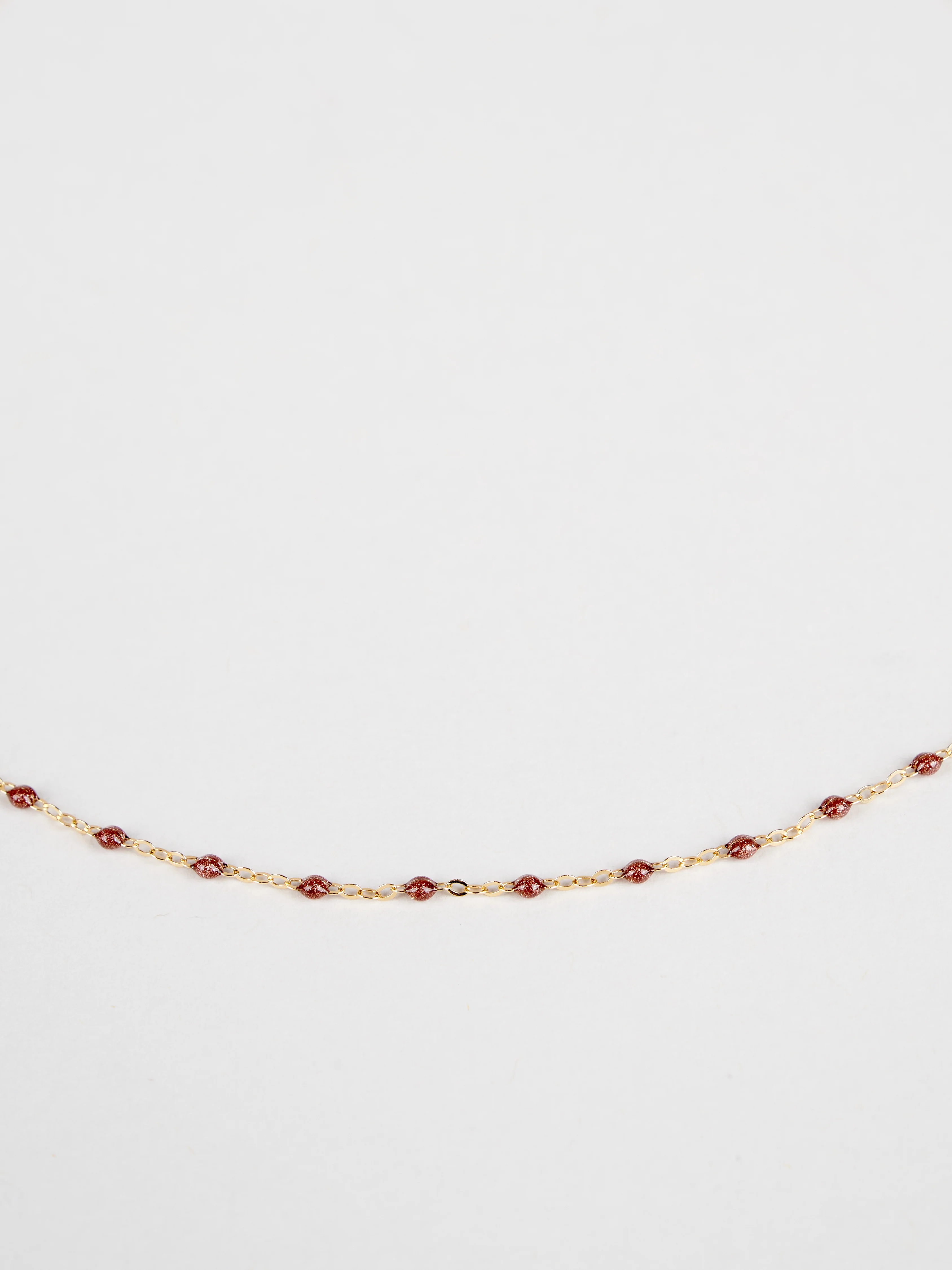 copper bead necklace - yellow gold - Image 4