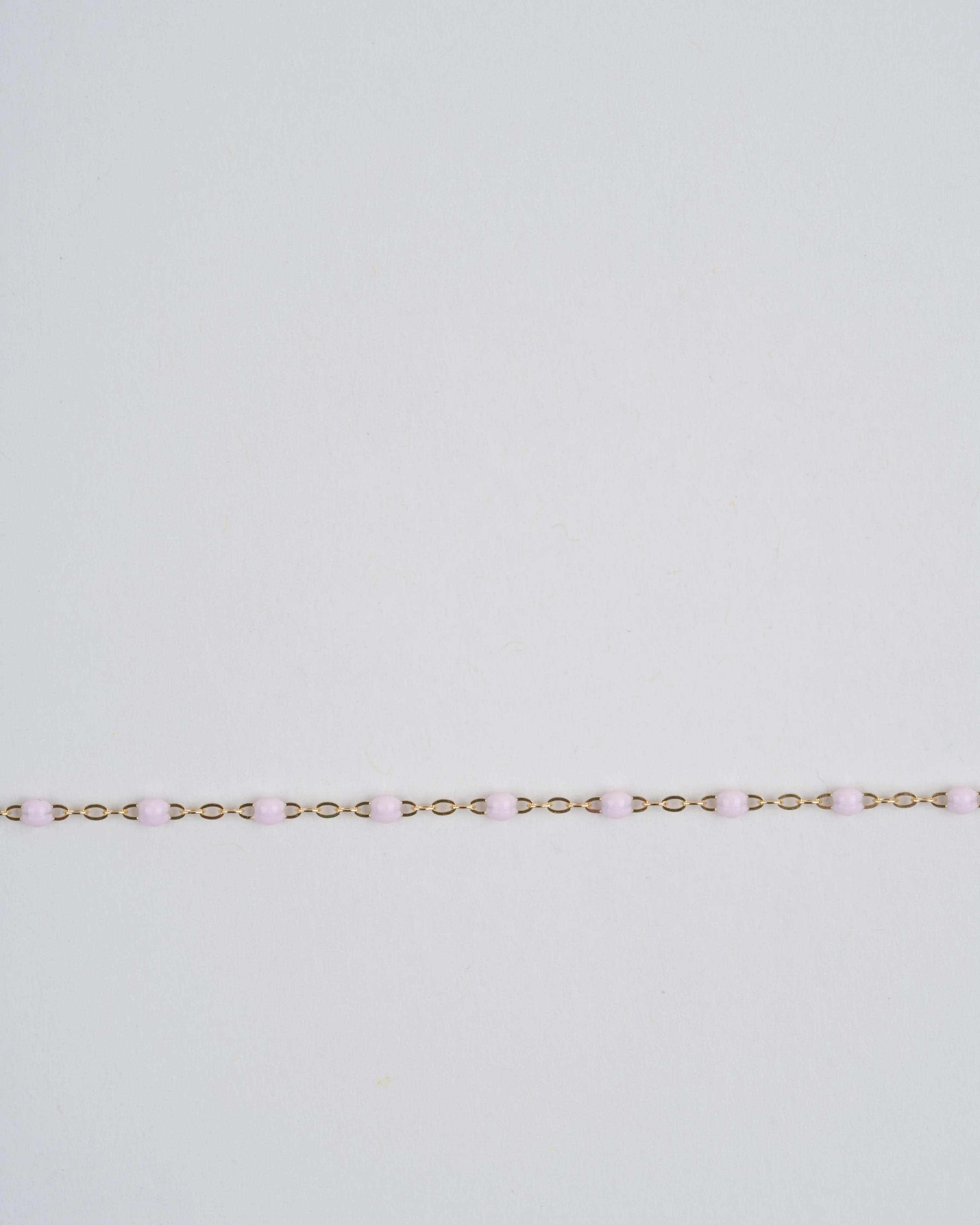 baby pink bead bracelet - yellow gold - Image 2
