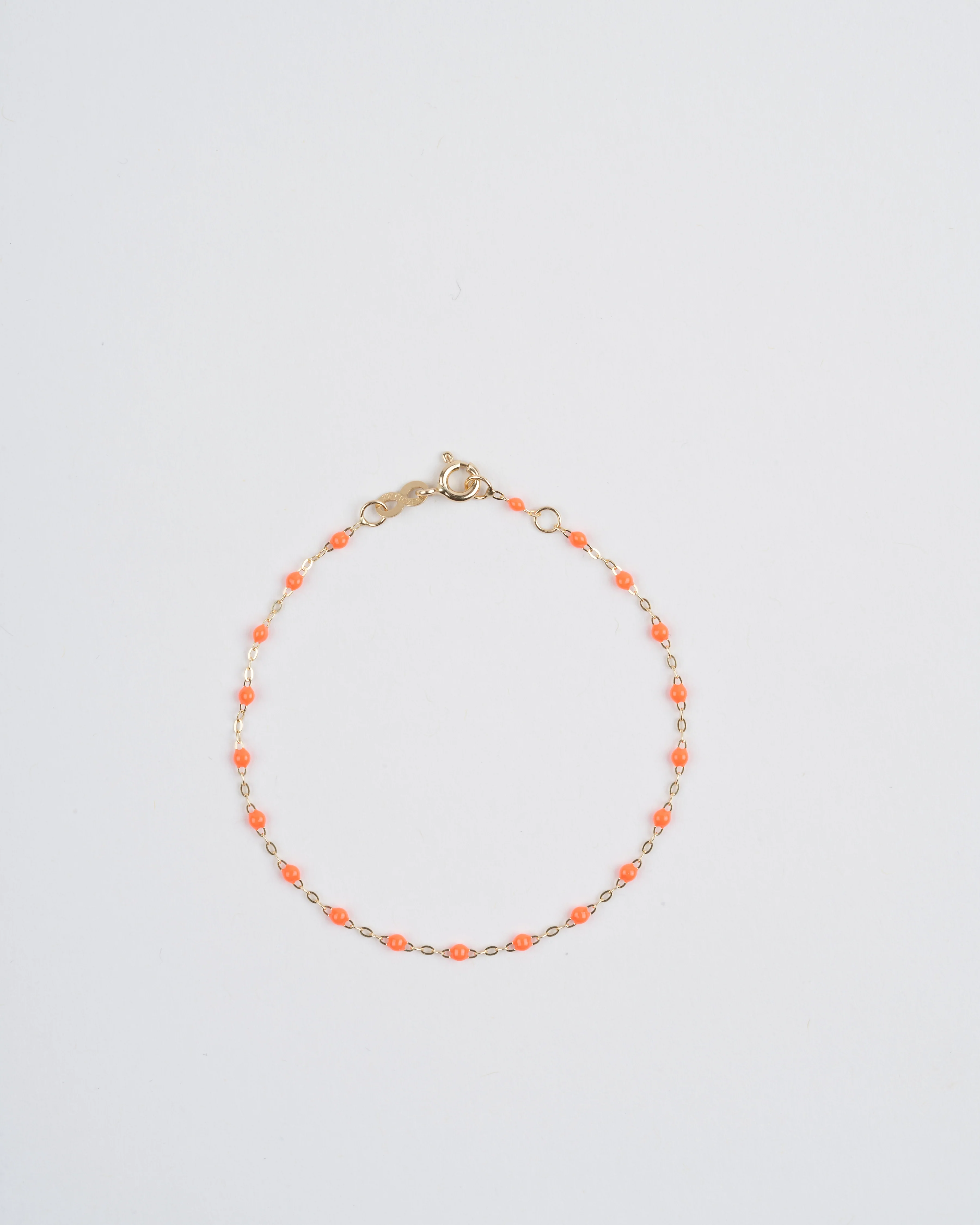 orange bead bracelet - yellow gold