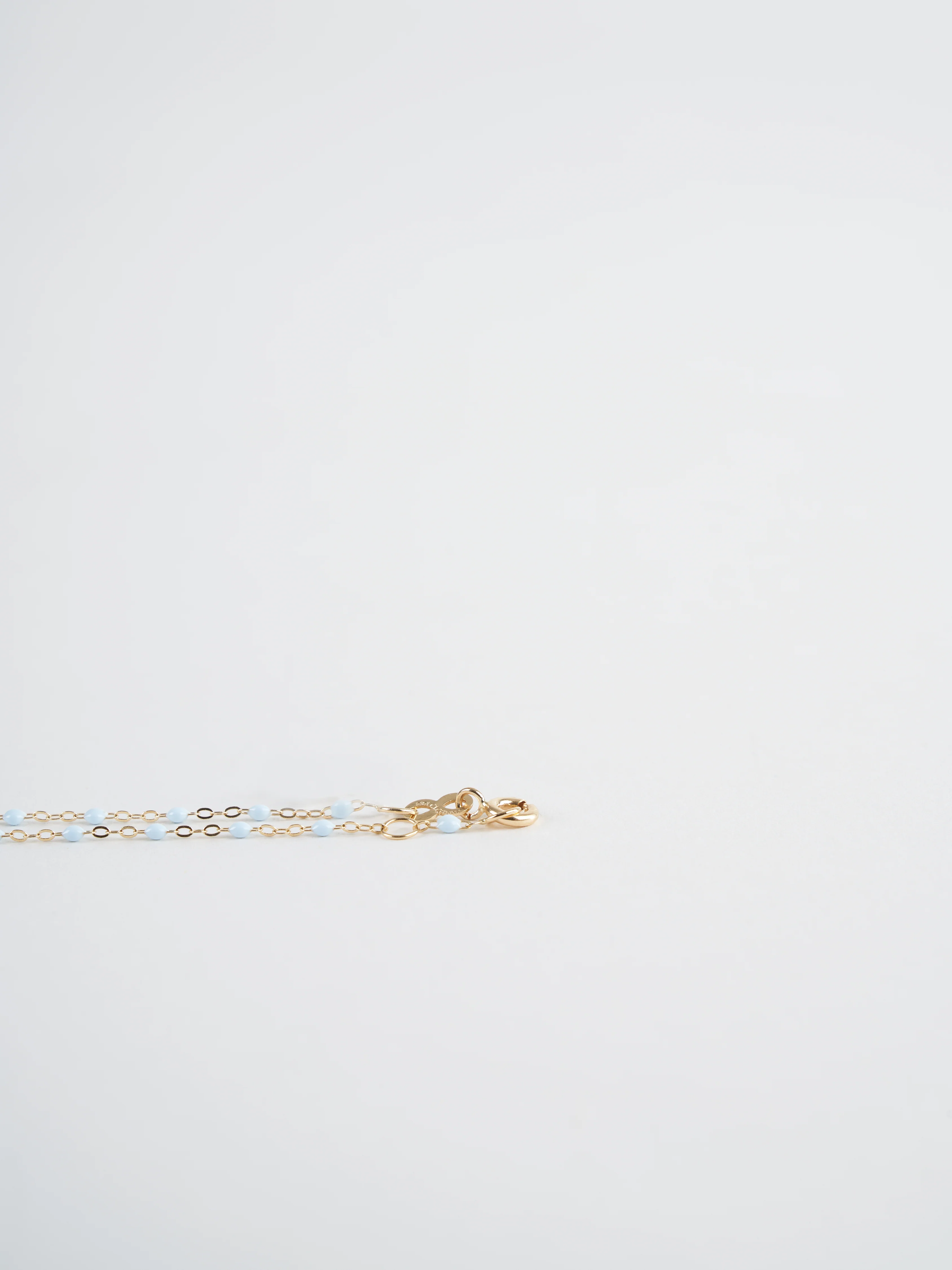 baby blue bead bracelet - yellow gold - Image 3