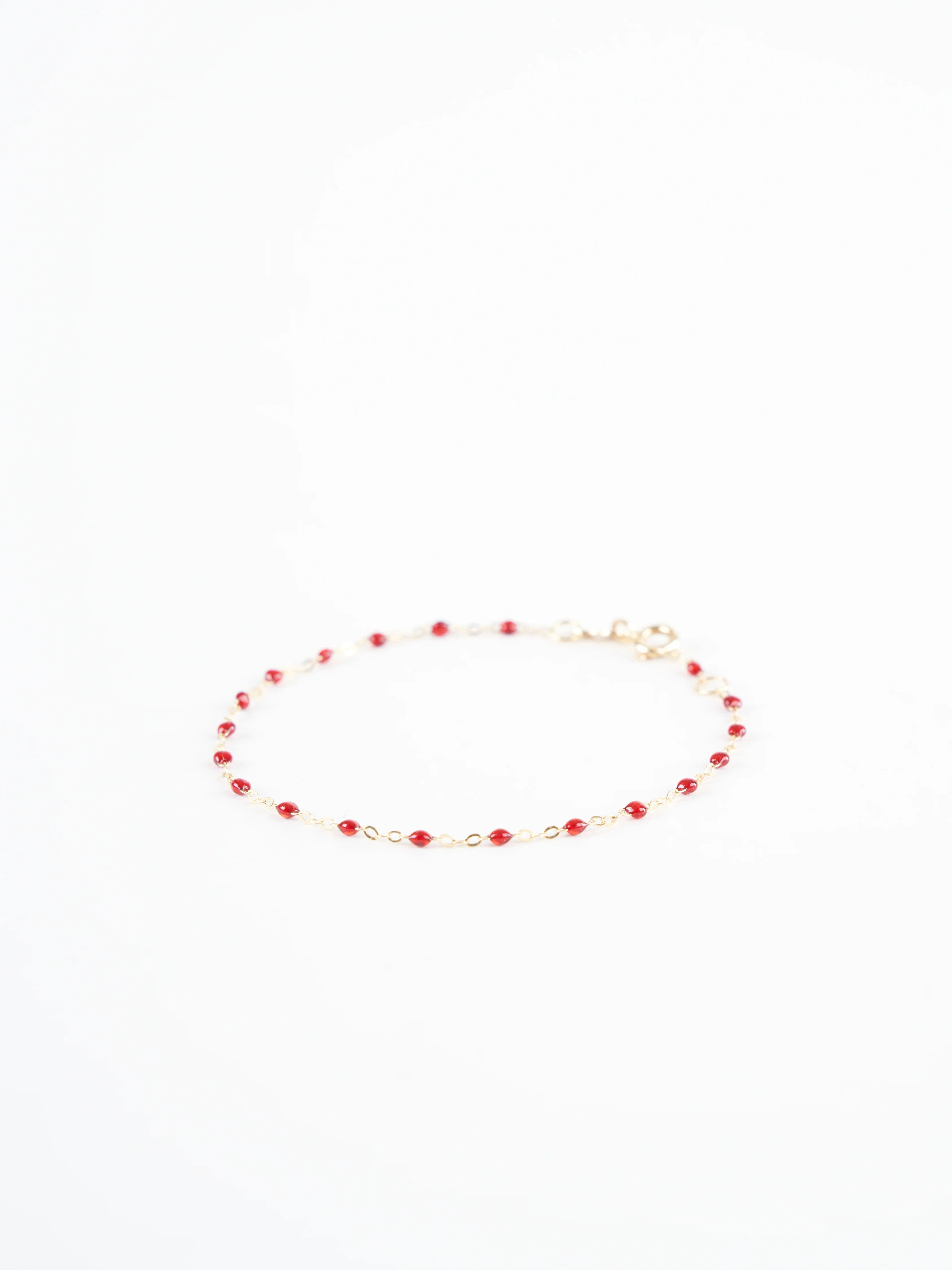 cherry bead bracelet - yellow gold