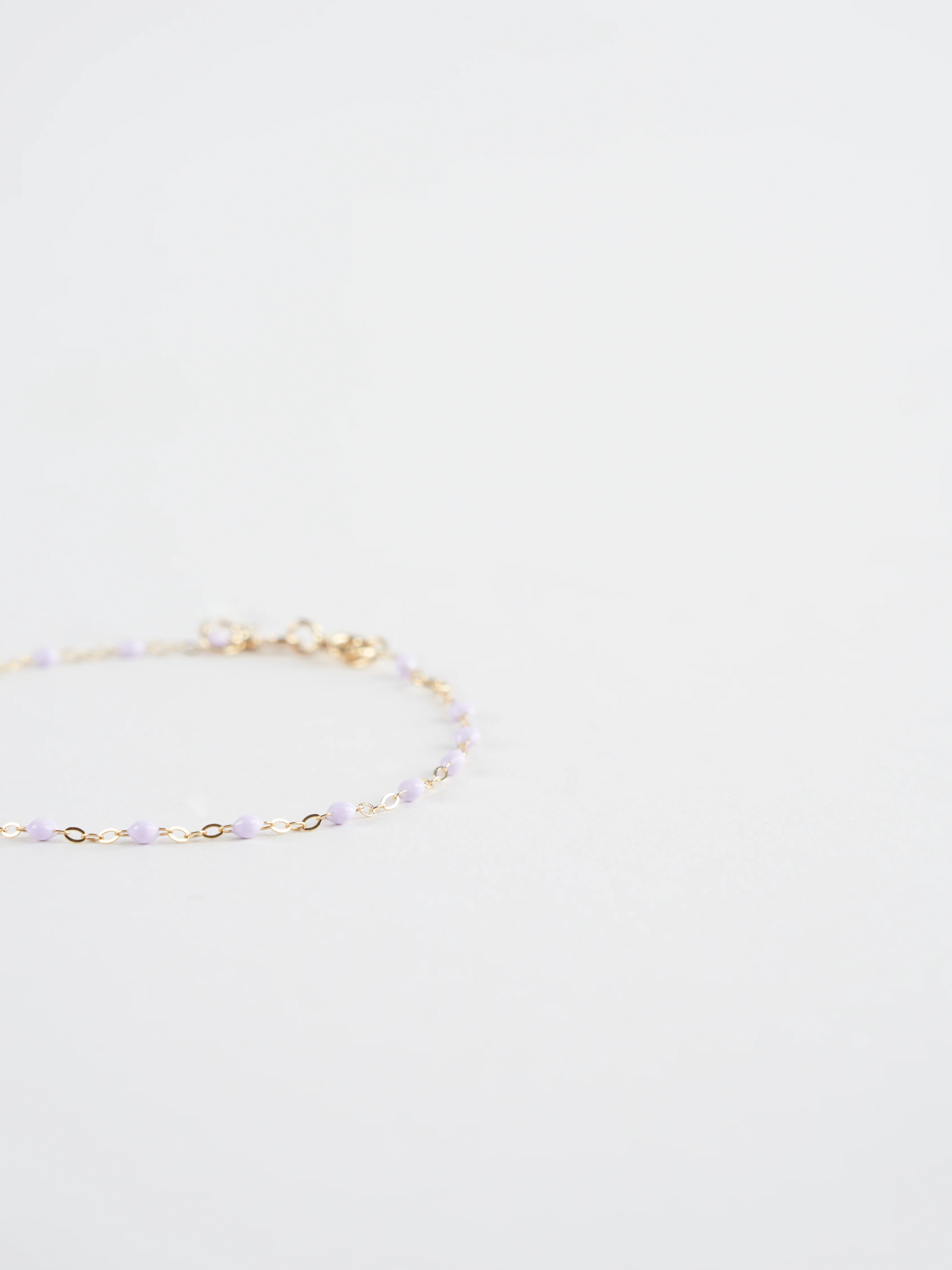 lilac bead bracelet - yellow gold - Image 2