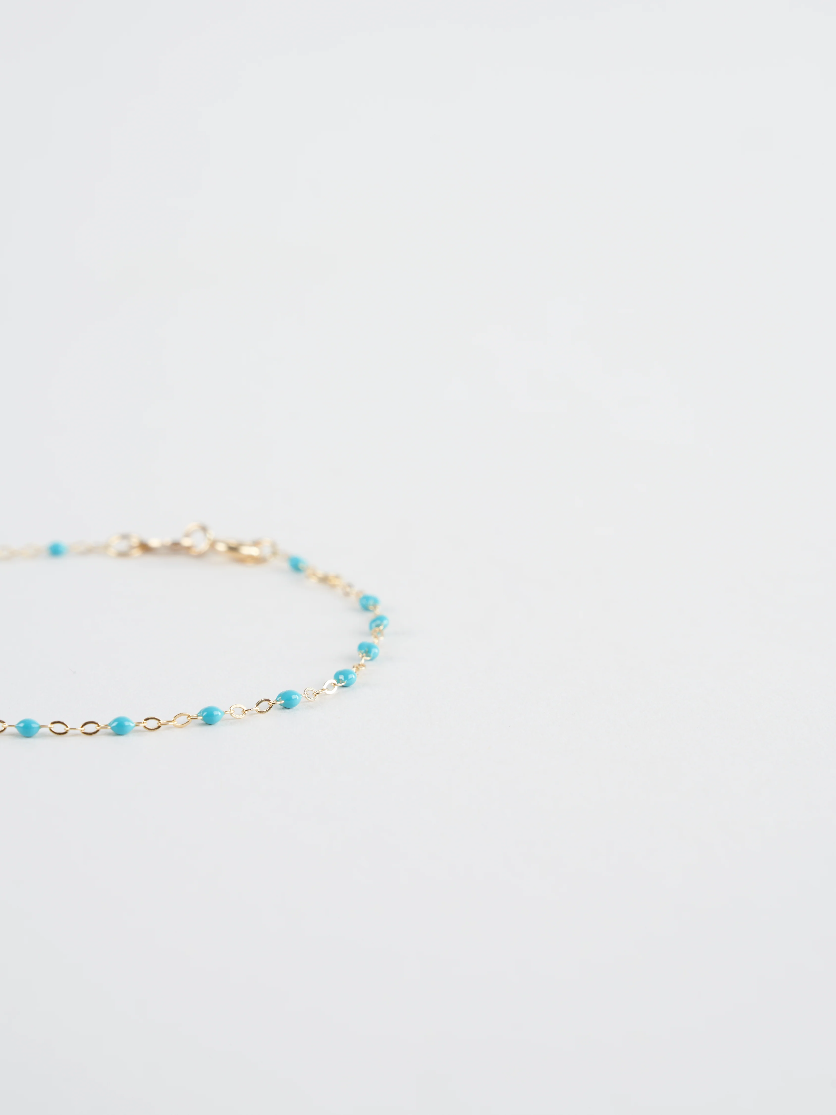 turquoise bead bracelet - yellow gold - Image 2