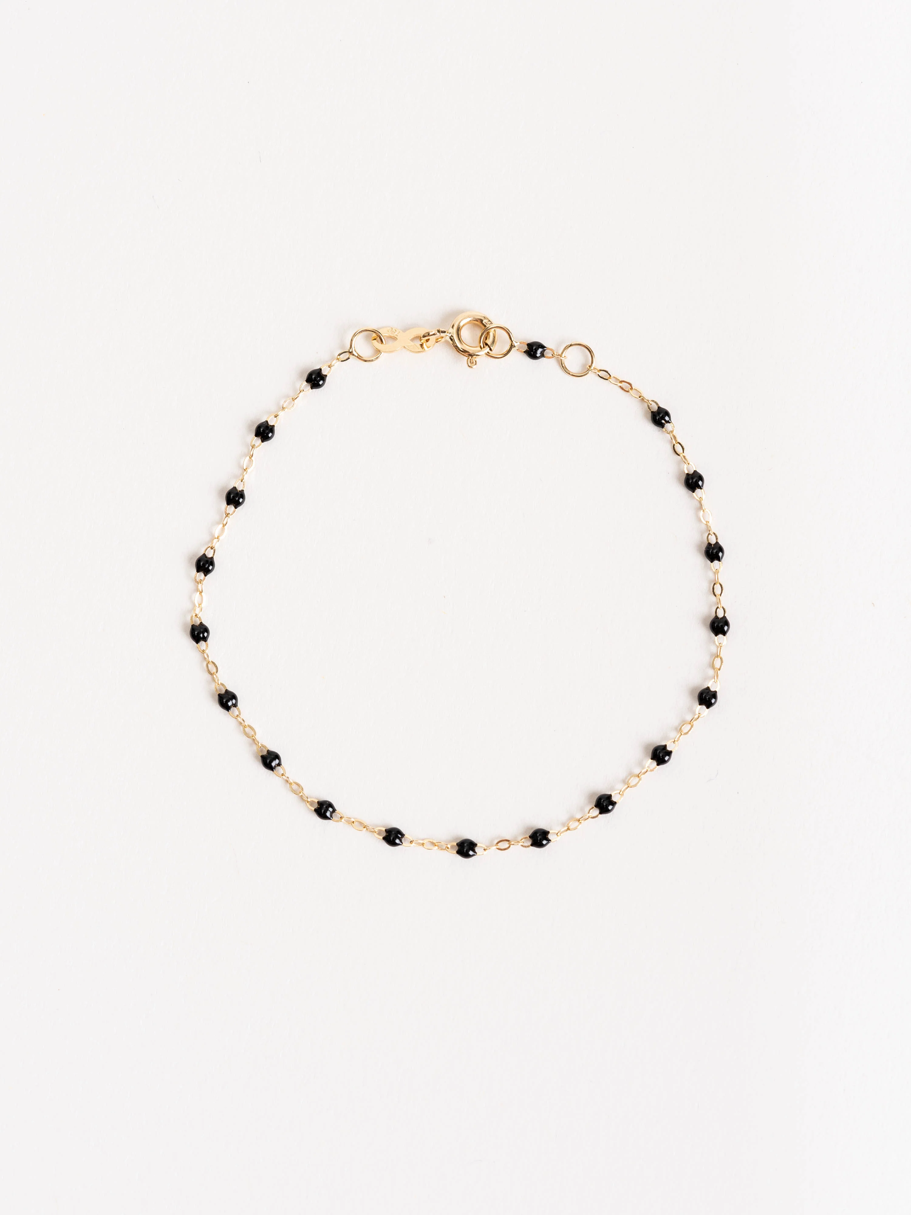 black bead bracelet - yellow gold - Image 5
