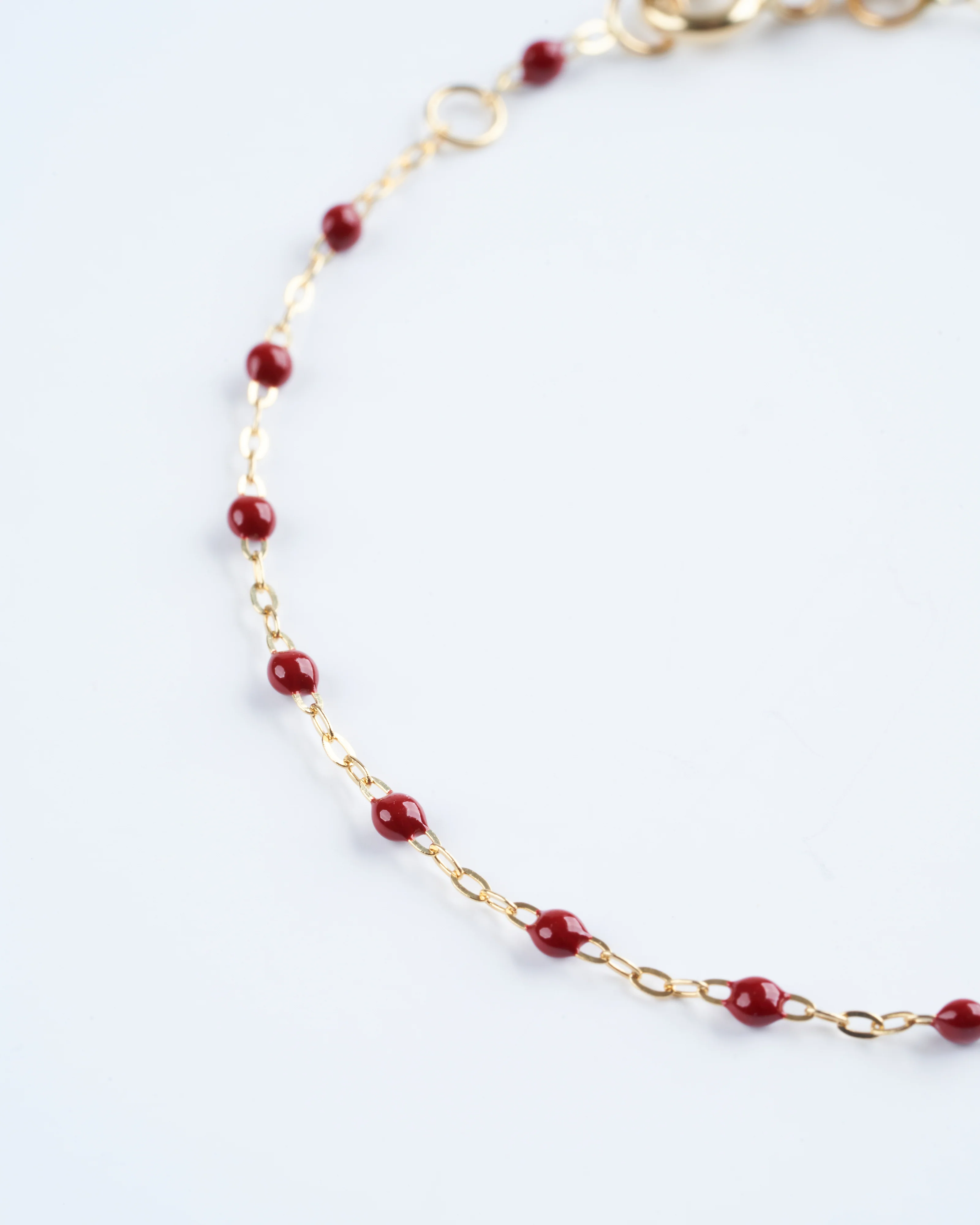 classic gigi bracelet 6.7" bracelet with bordeaux - yellow gold with bordeaux - Image 2