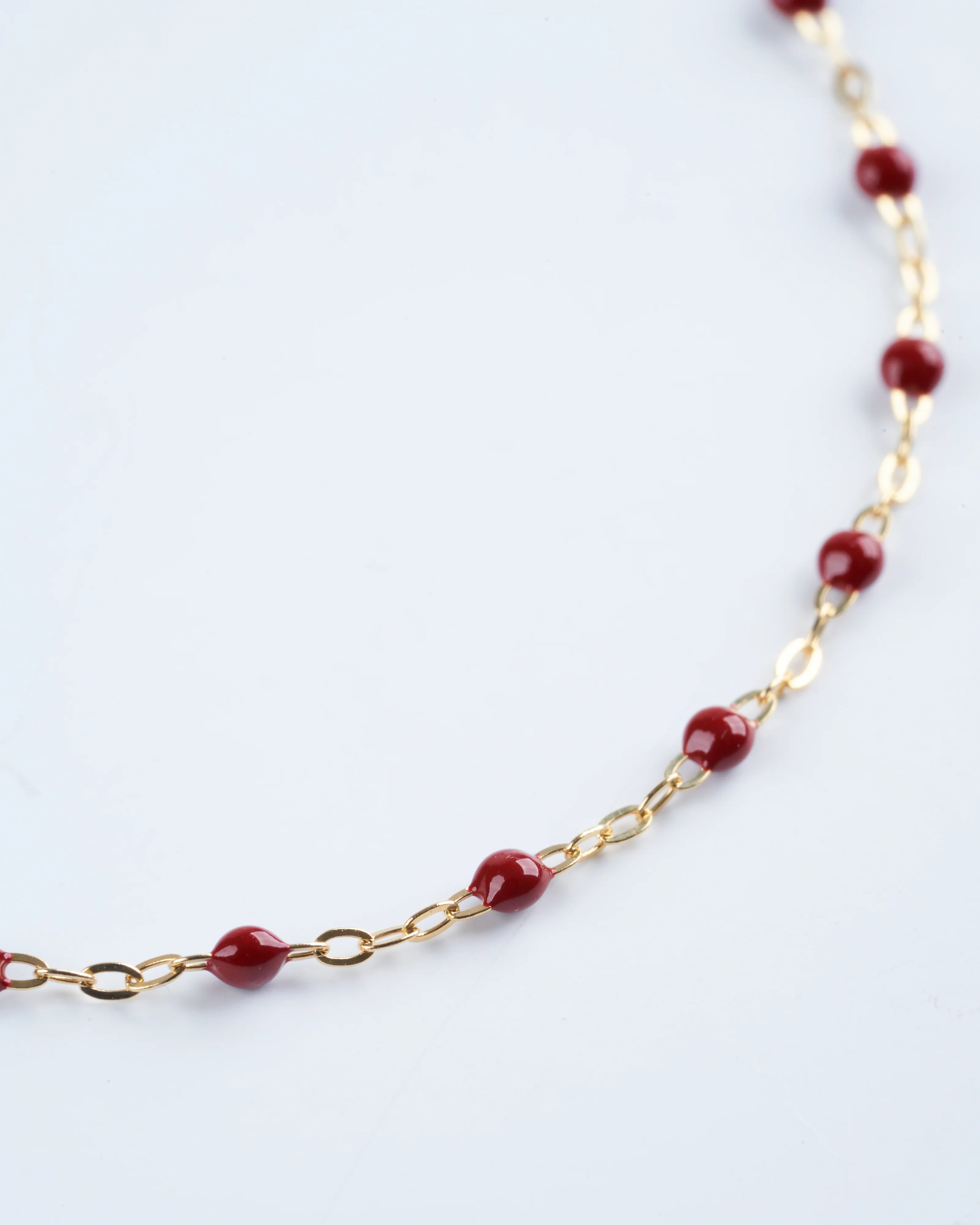 classic gigi bracelet 6.7" bracelet with bordeaux - yellow gold with bordeaux - Image 3