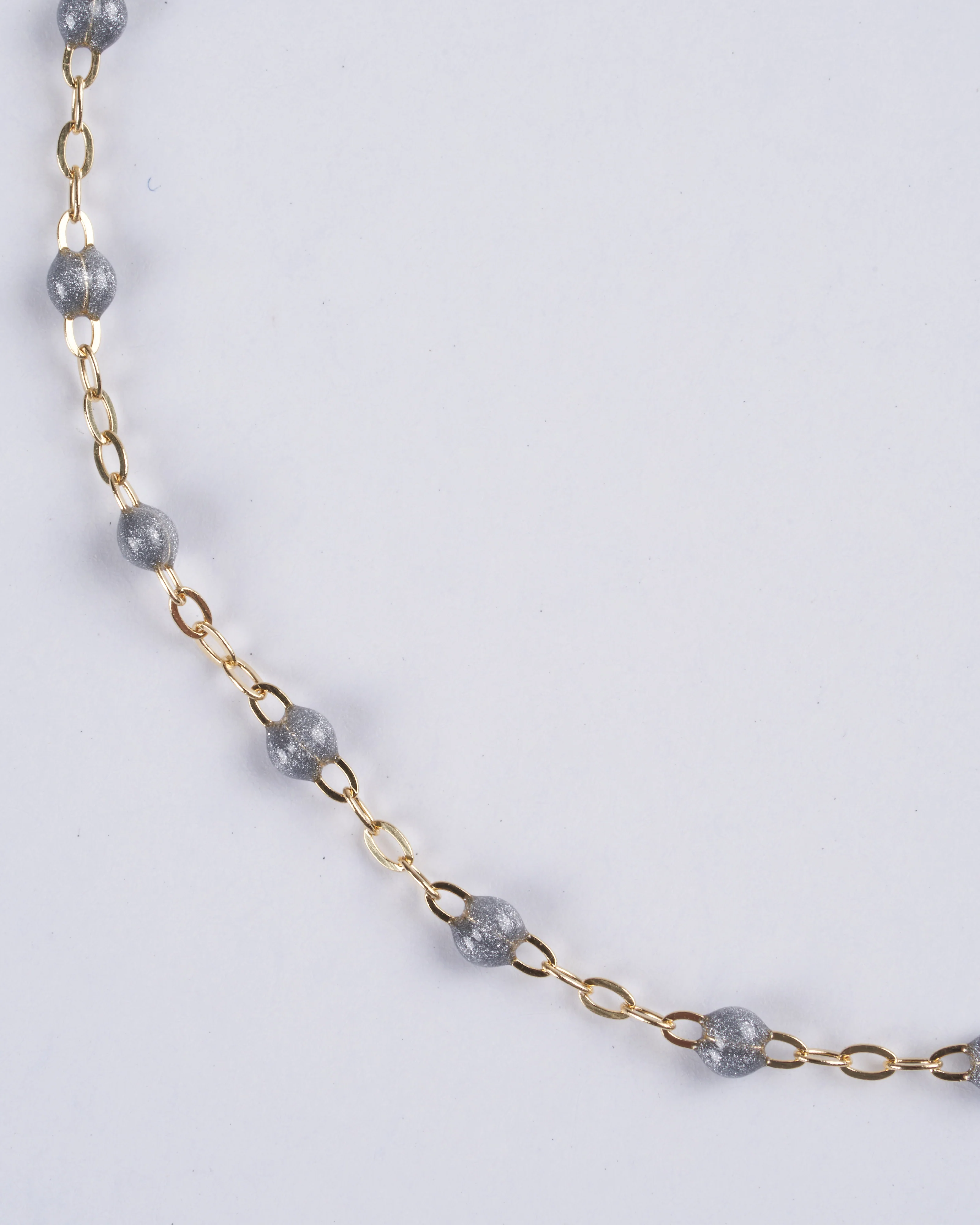 silver bead bracelet - yellow gold - Image 2