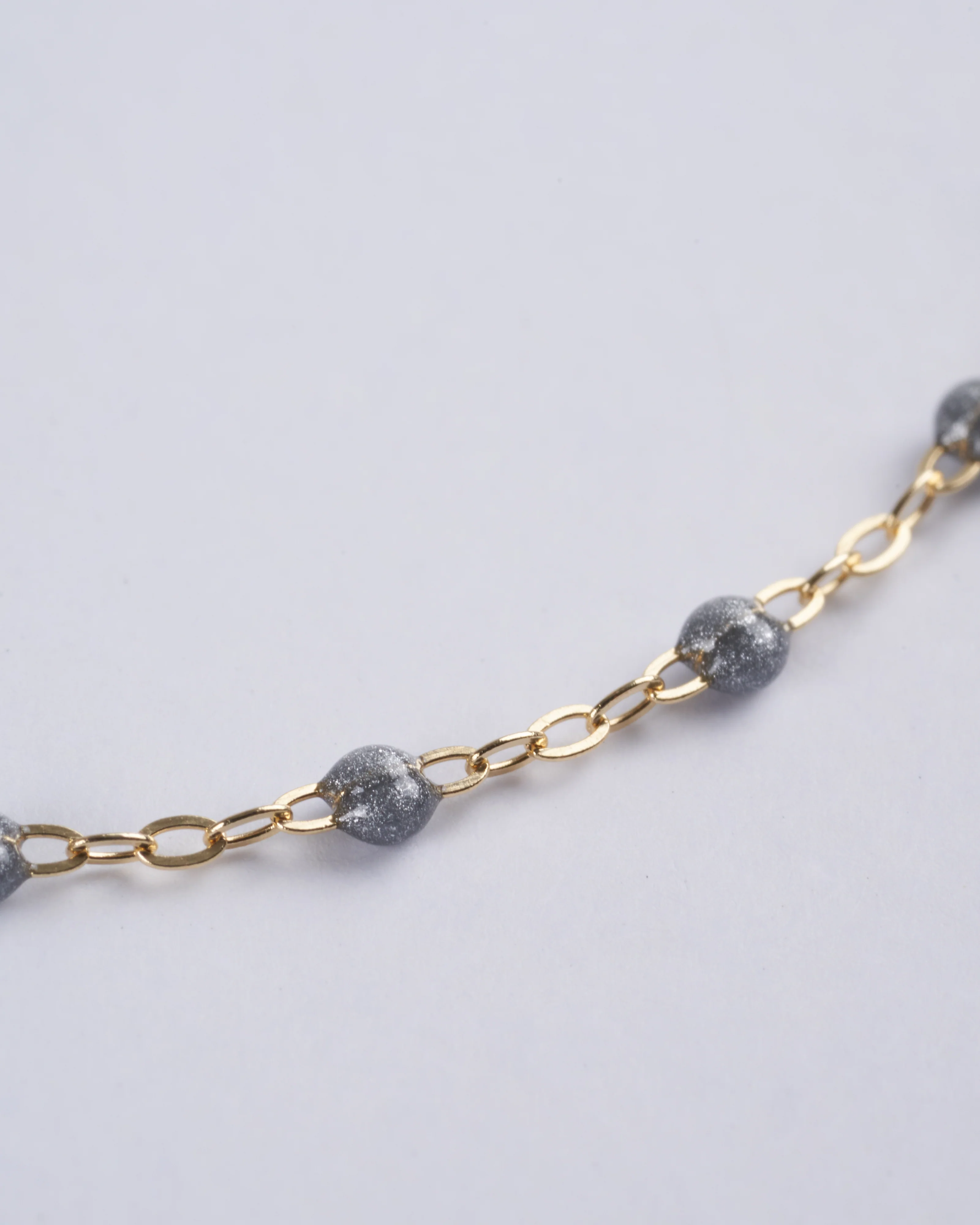 silver bead bracelet - yellow gold - Image 3