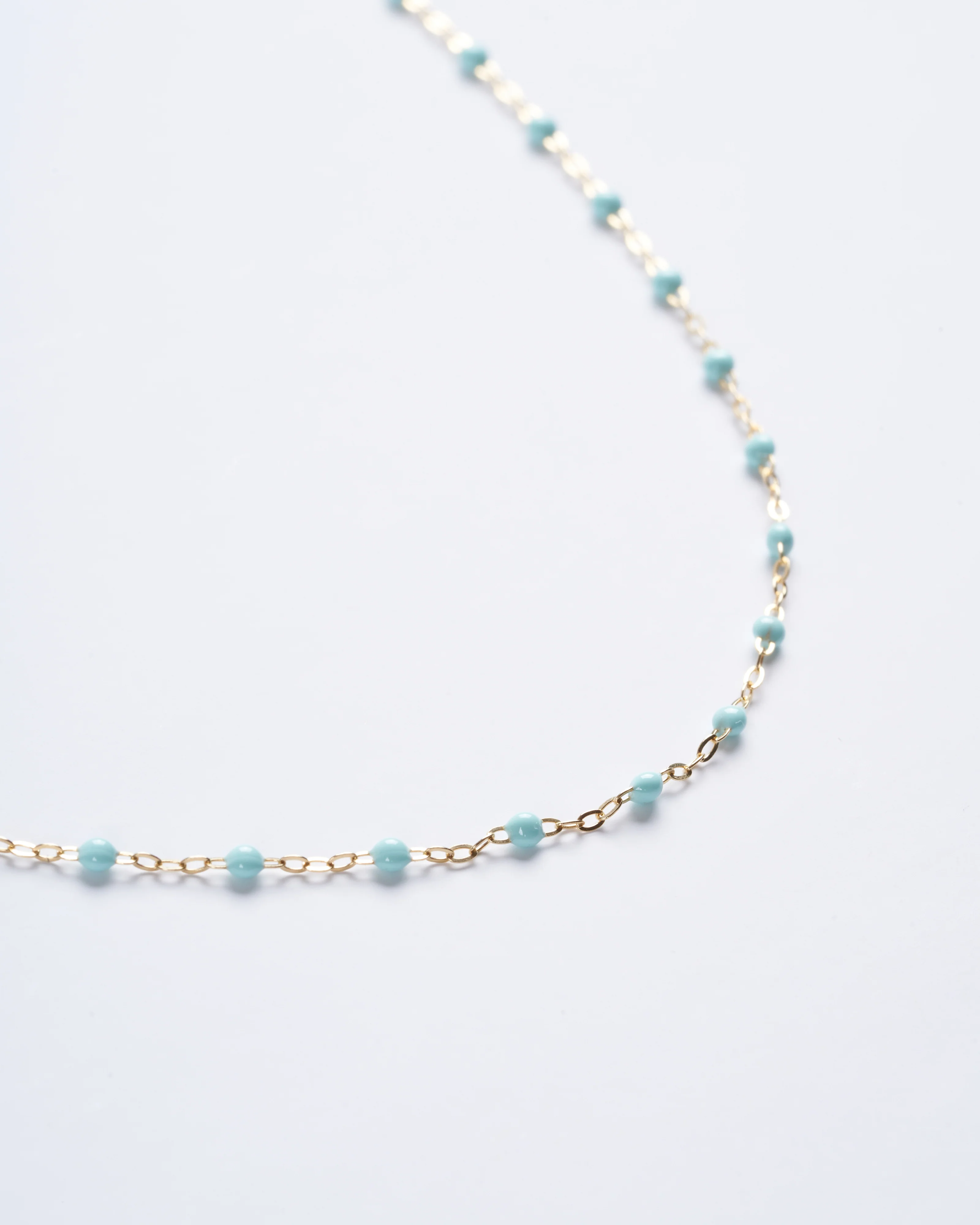 jade bead necklace- yellow gold - Image 3