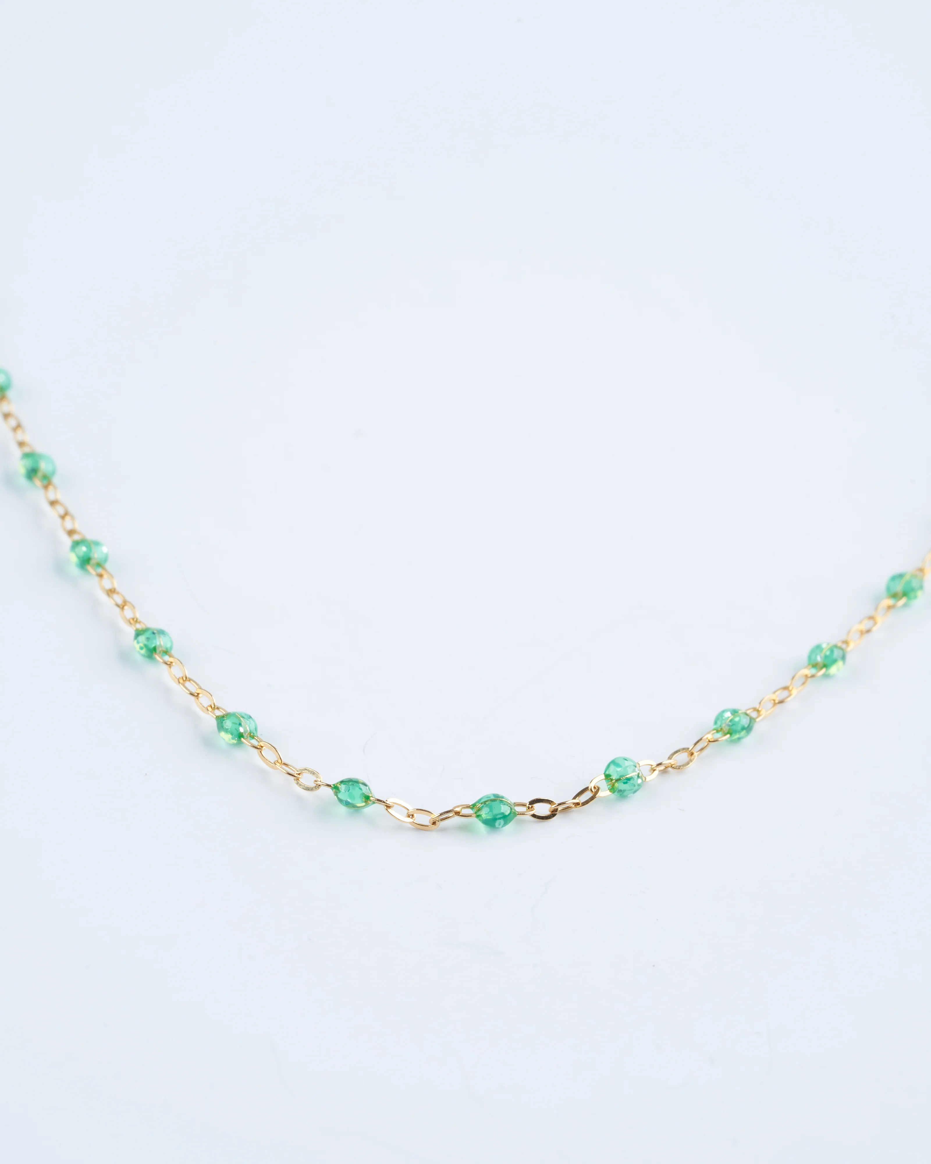 classic gigi yellow gold necklace 16.5" with mint - gold - Image 2