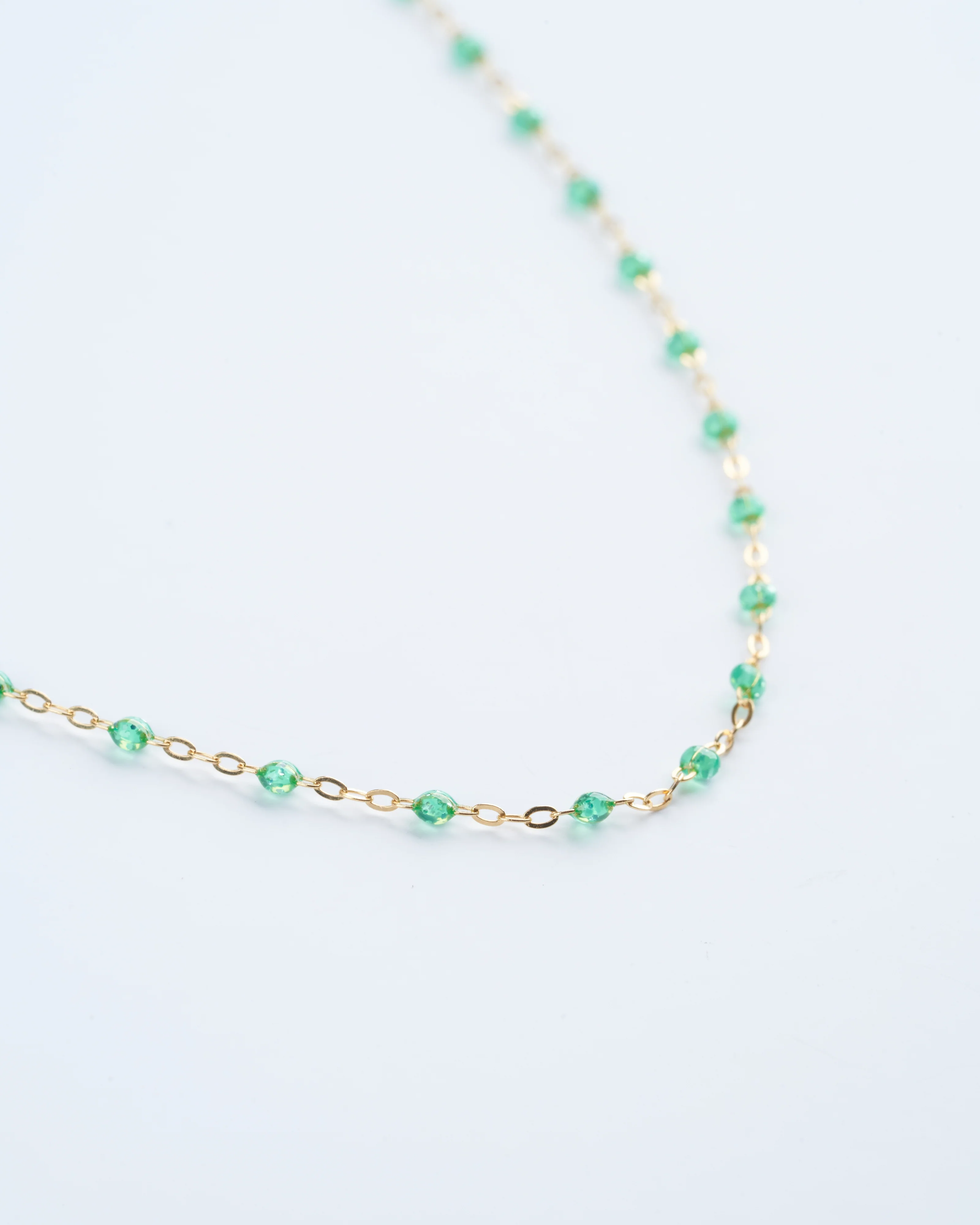 classic gigi yellow gold necklace 16.5" with mint - gold - Image 3
