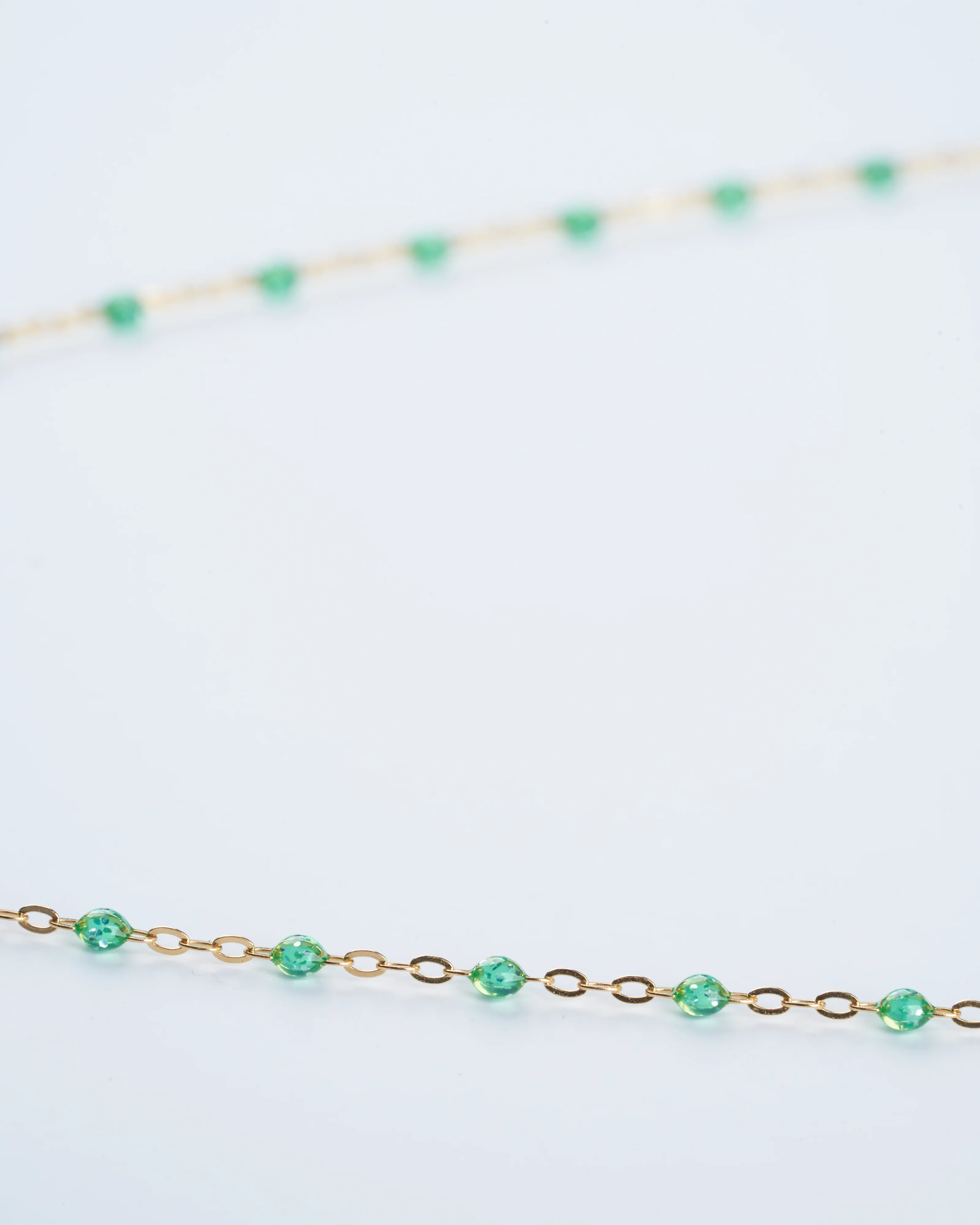 classic gigi yellow gold necklace 16.5" with mint - gold - Image 4