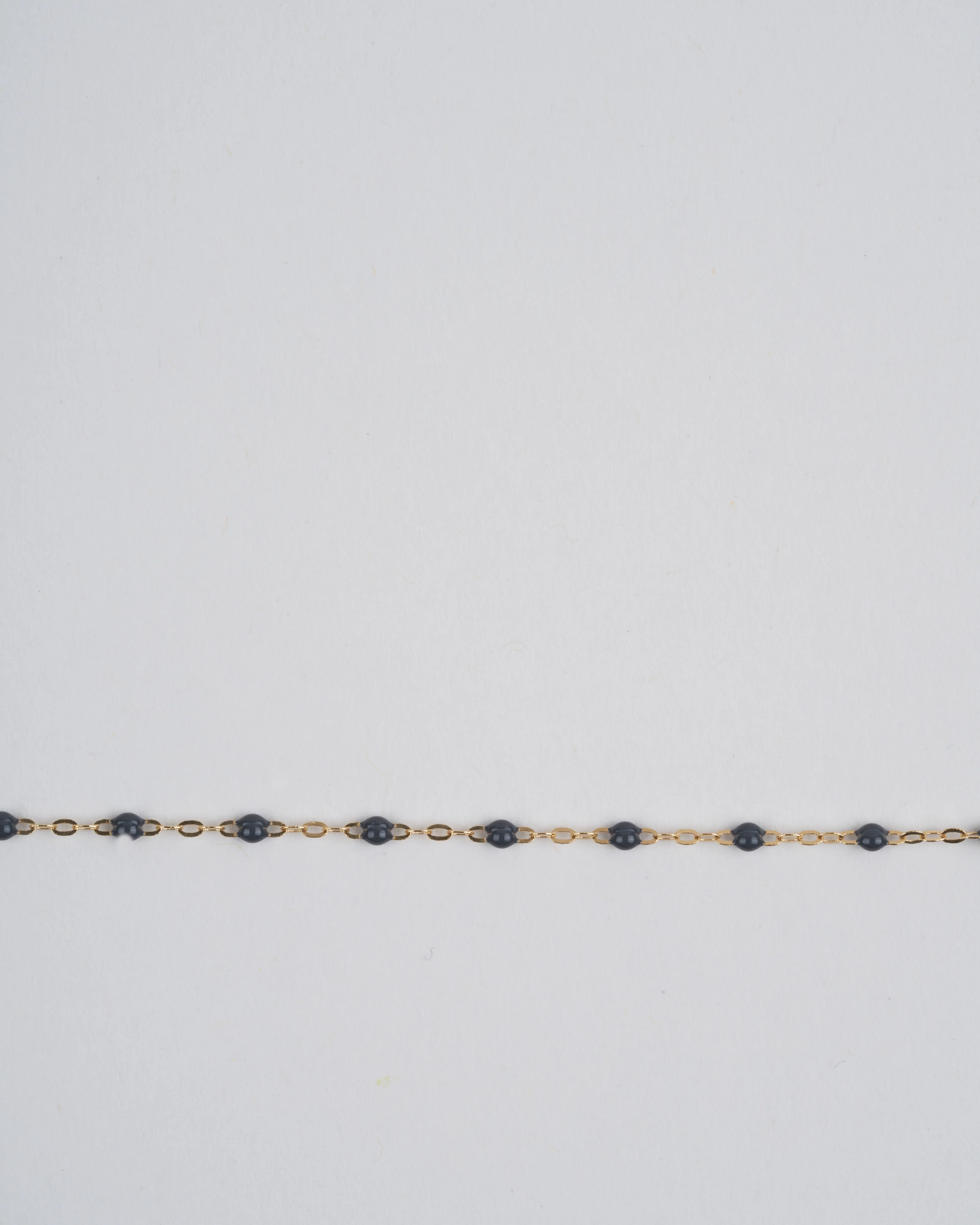 grey bead bracelet - yellow gold - Image 2