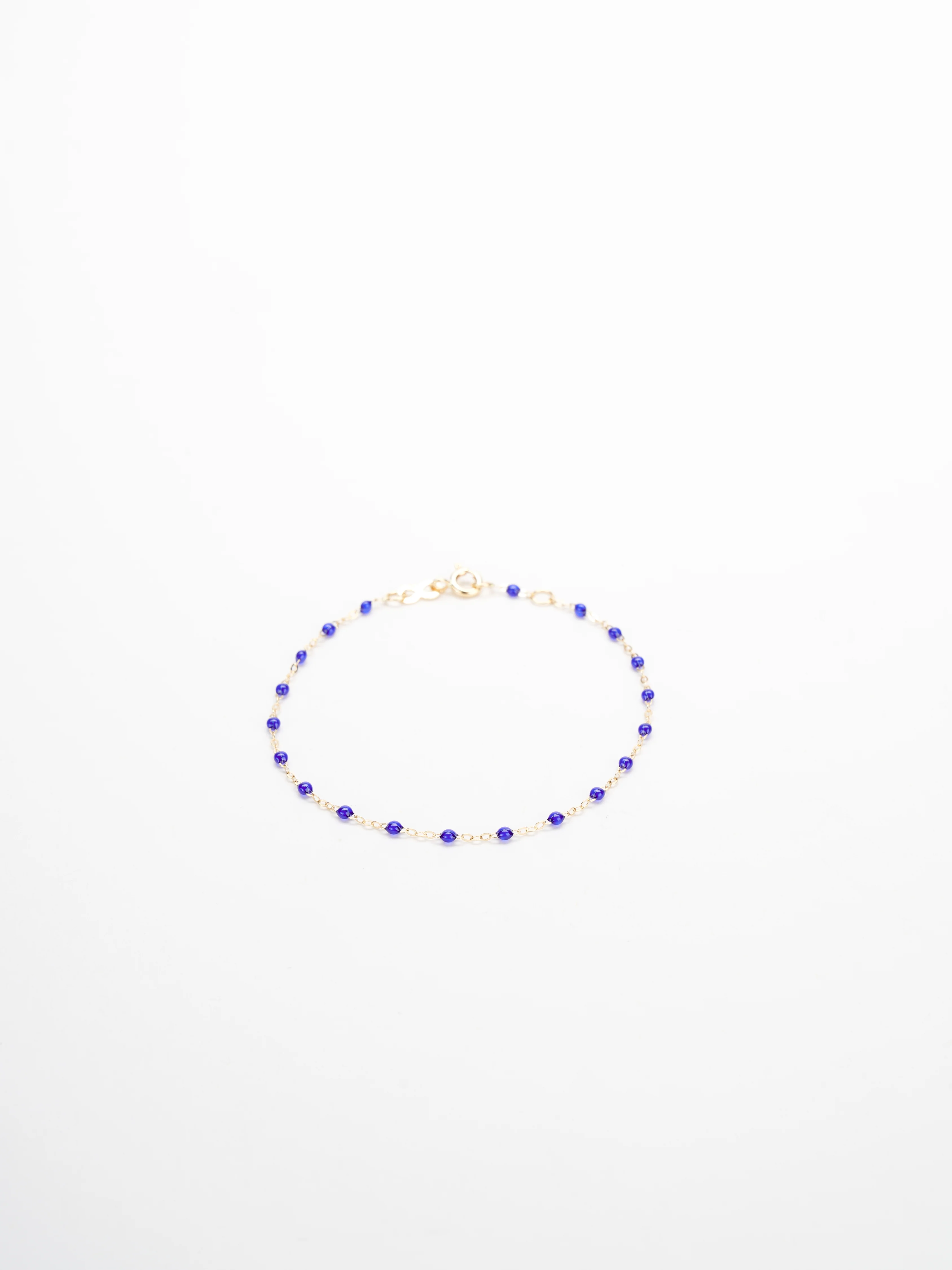 lapis bead bracelet - yellow gold