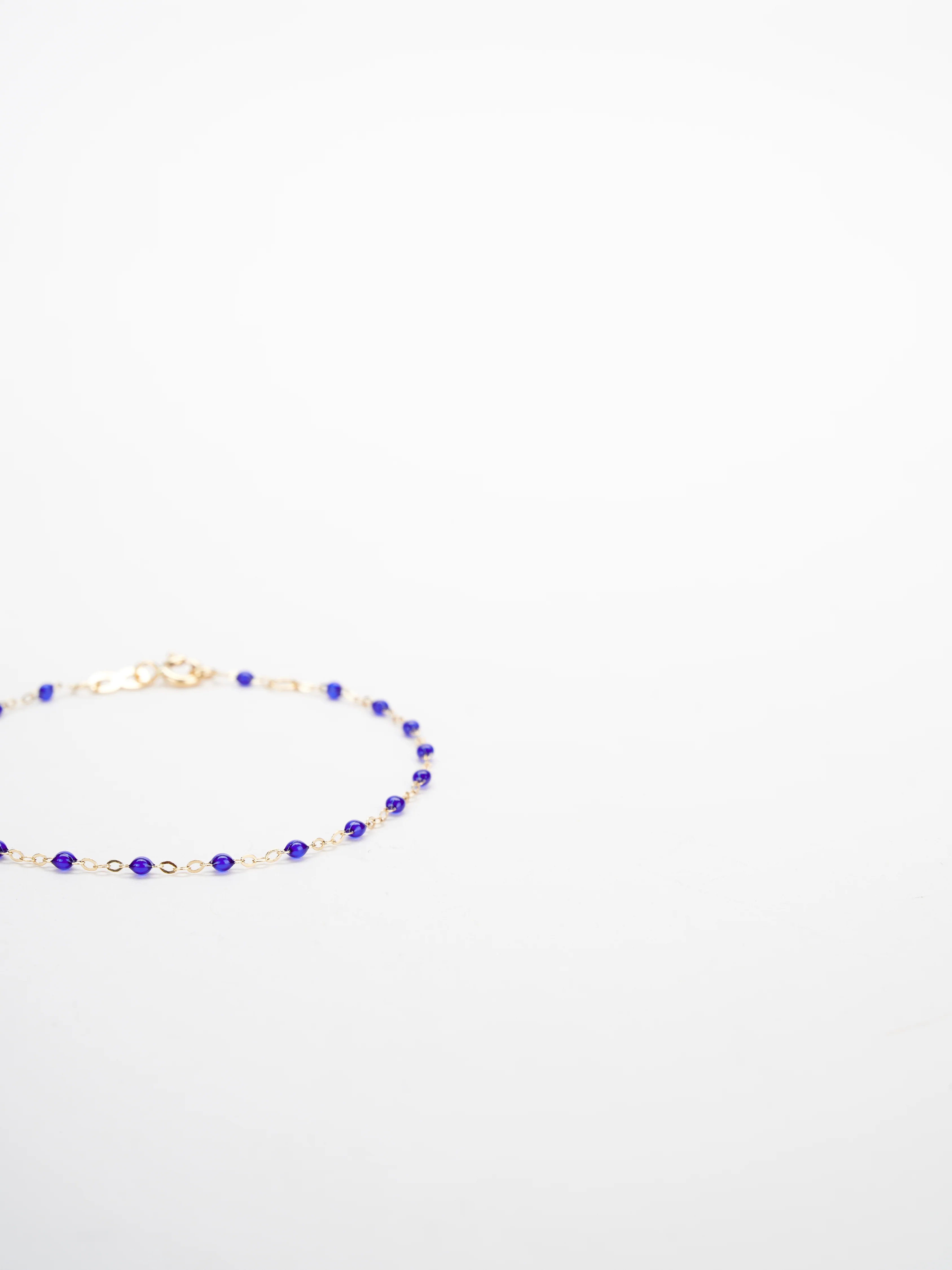 lapis bead bracelet - yellow gold - Image 2