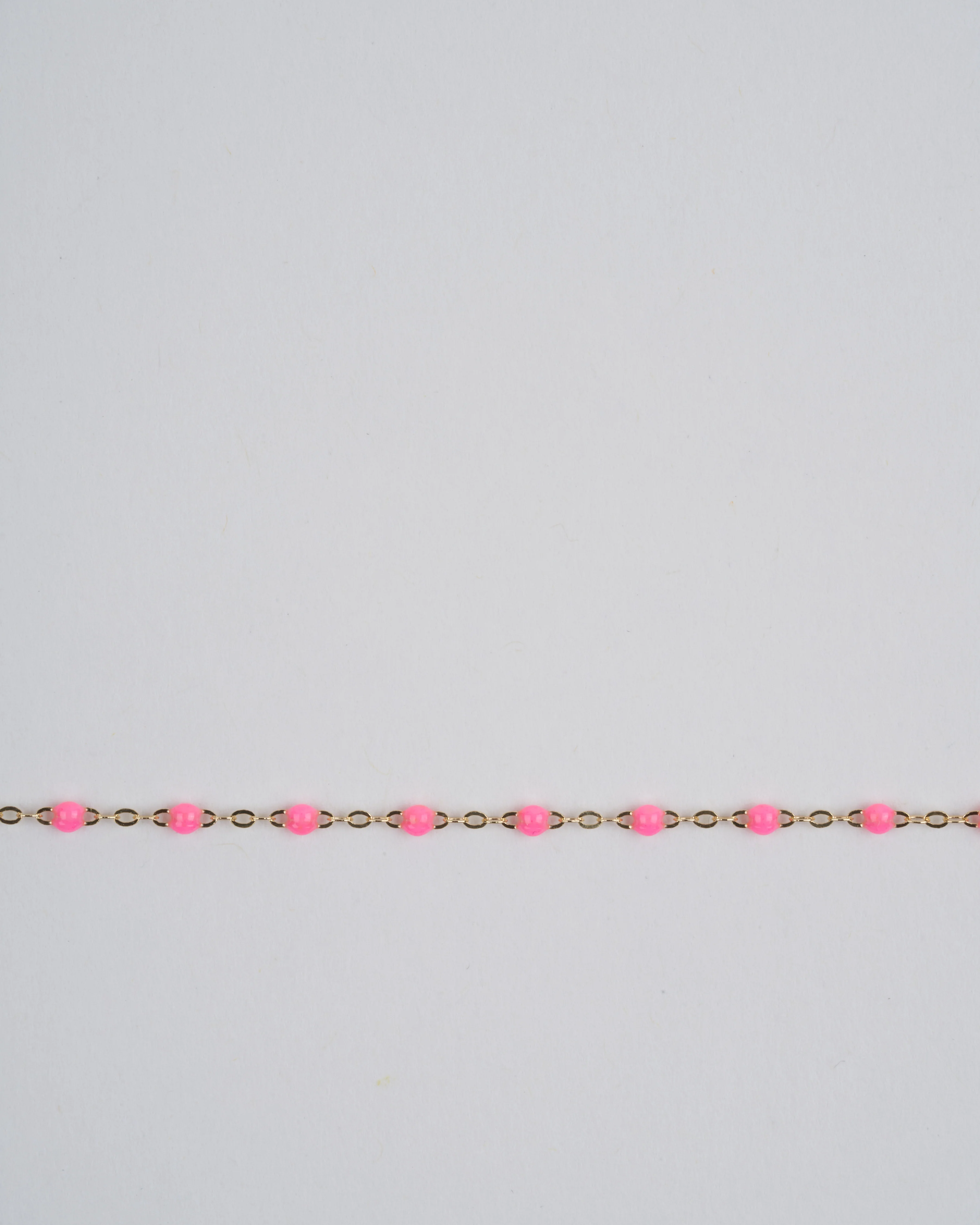pink bead bracelet - yellow gold - Image 2