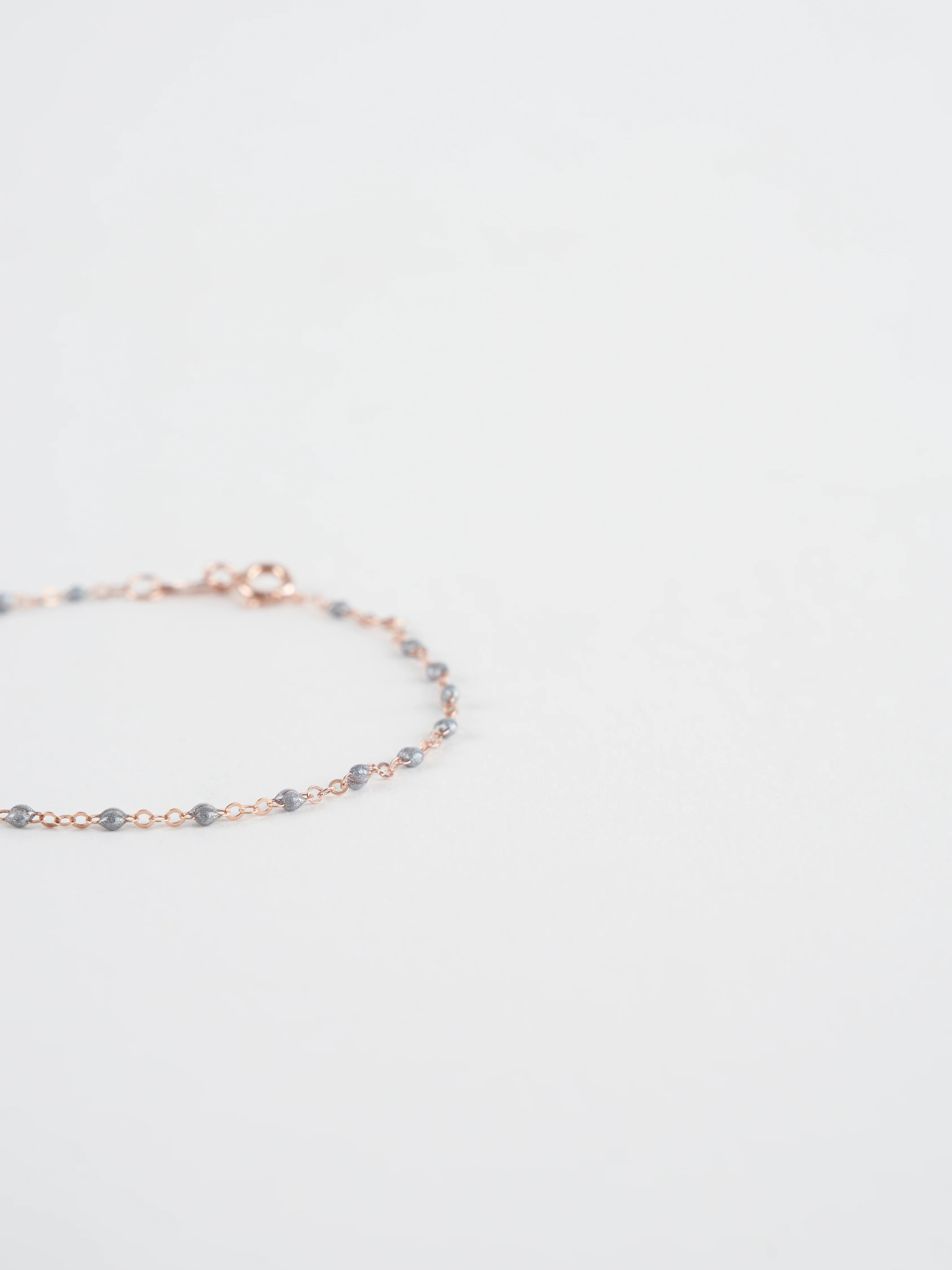 silver bead bracelet - rose gold - Image 2