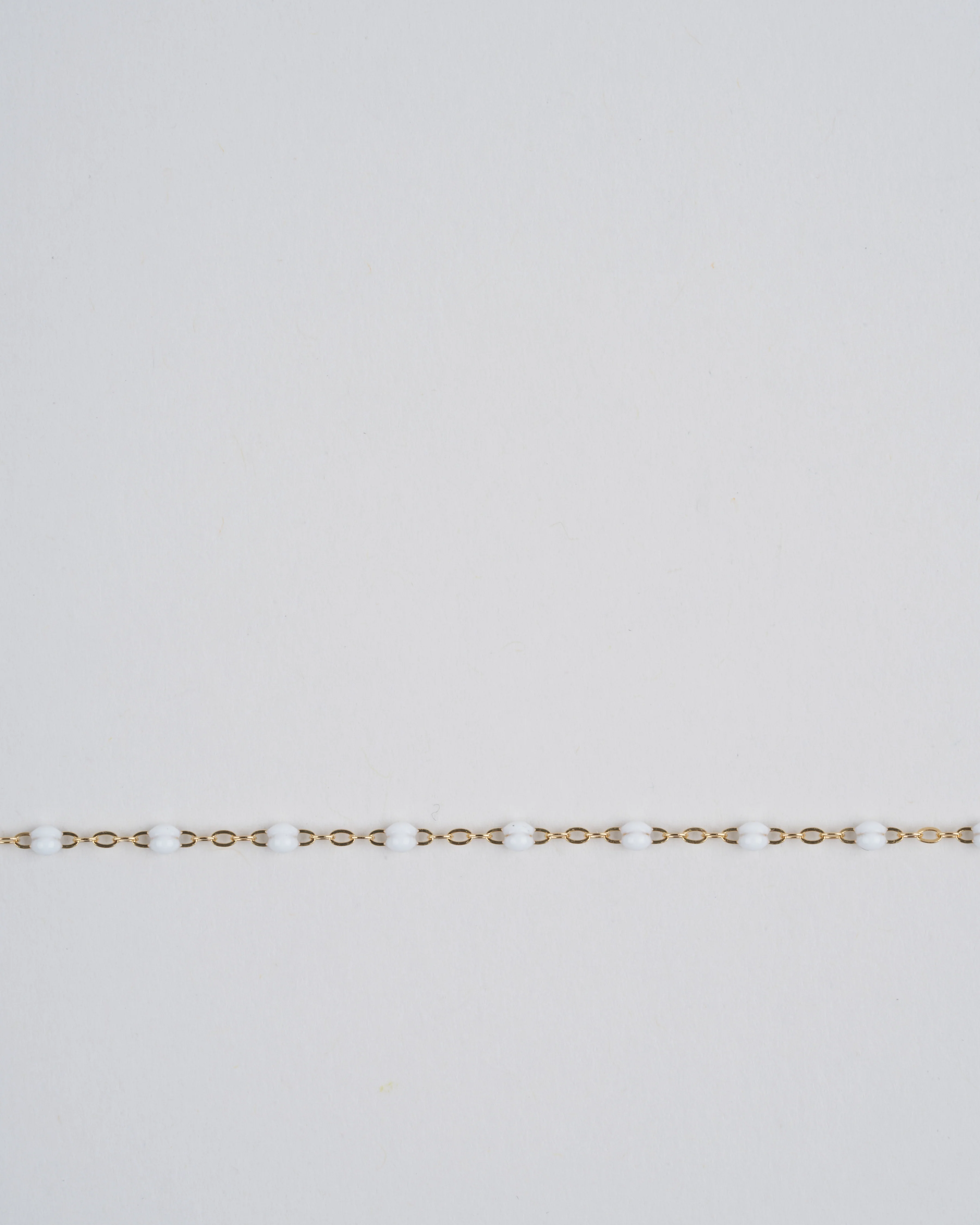 white bead bracelet - yellow gold - Image 2