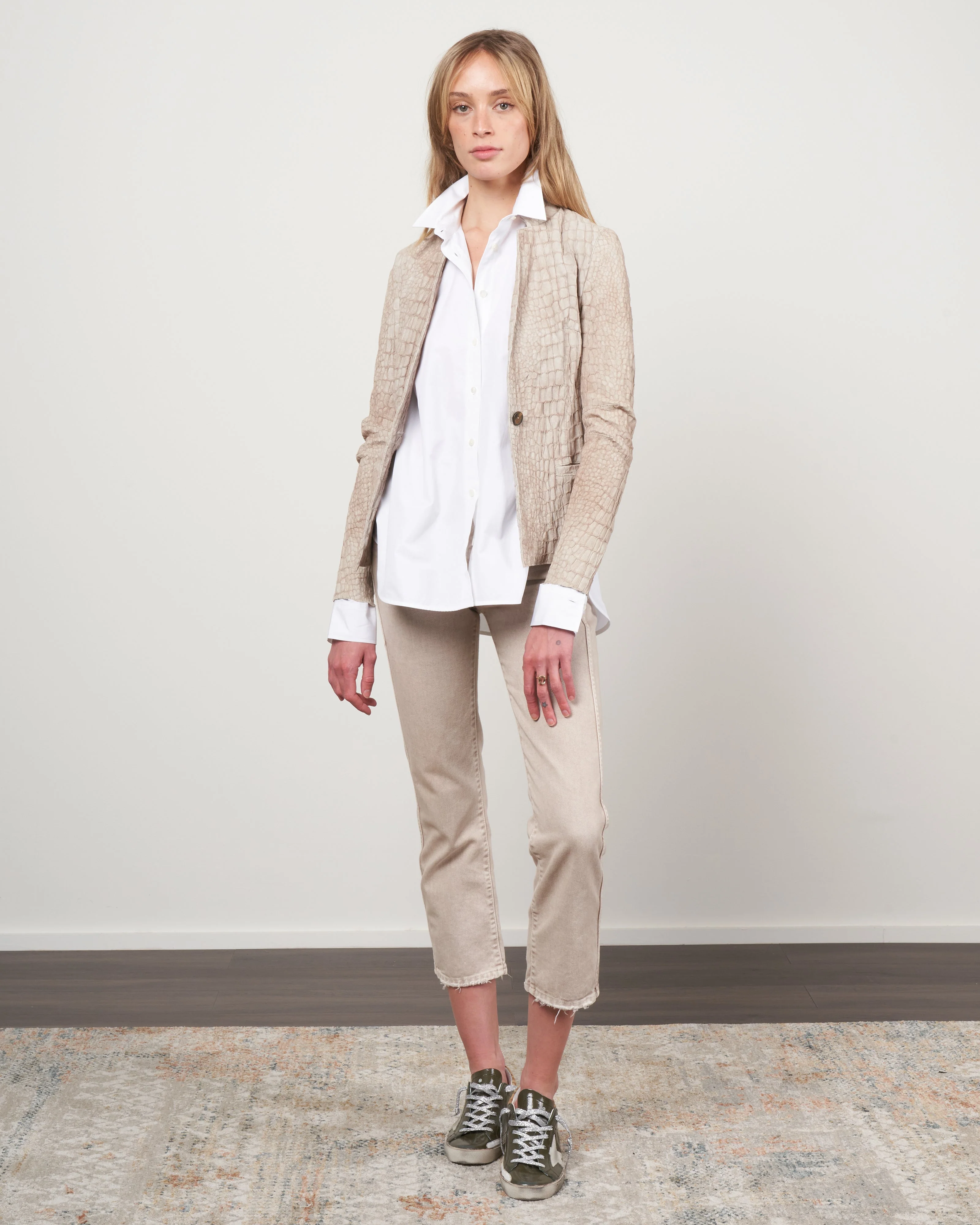 croco stretch blazer - sabbia - Image 2