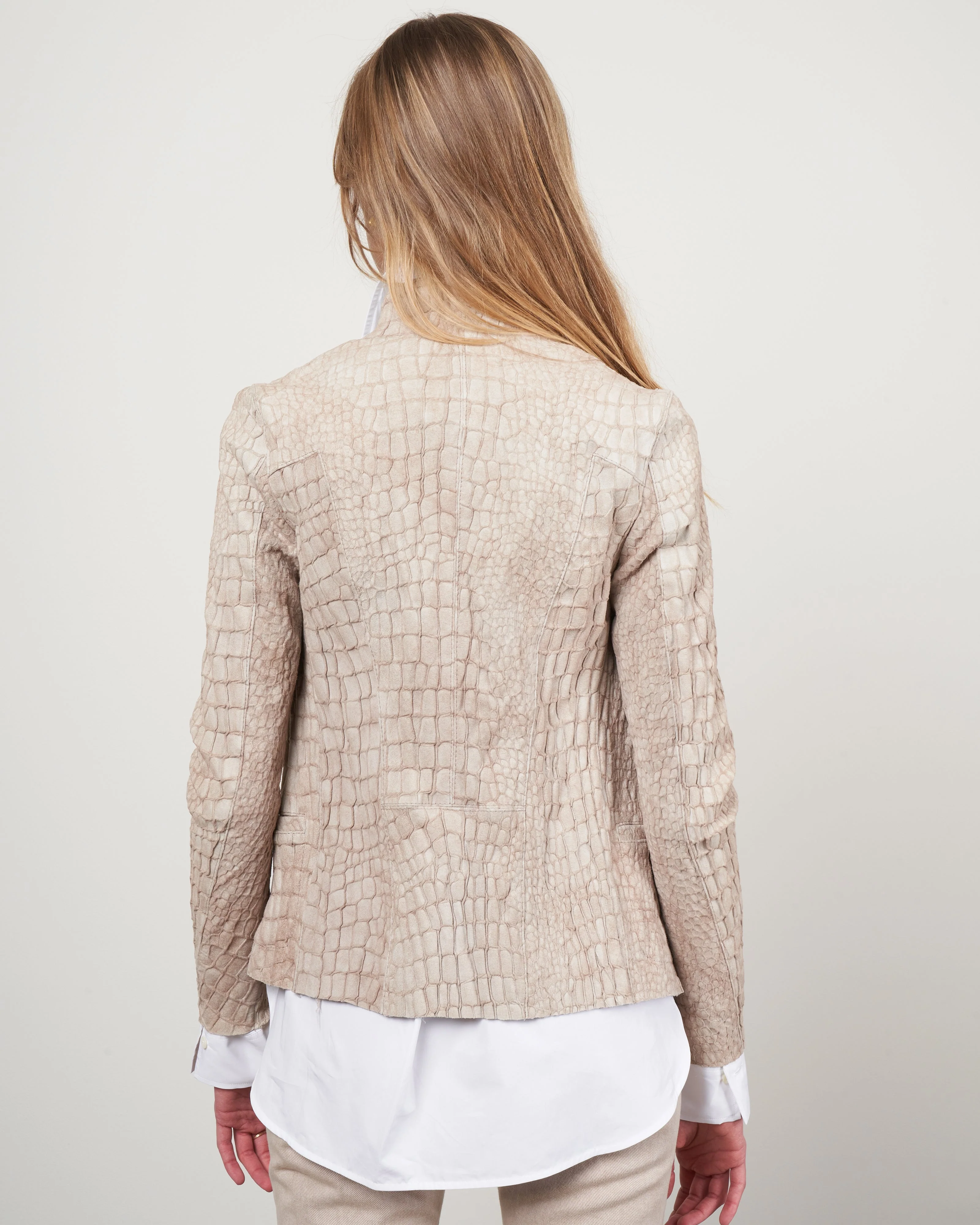 croco stretch blazer - sabbia - Image 4