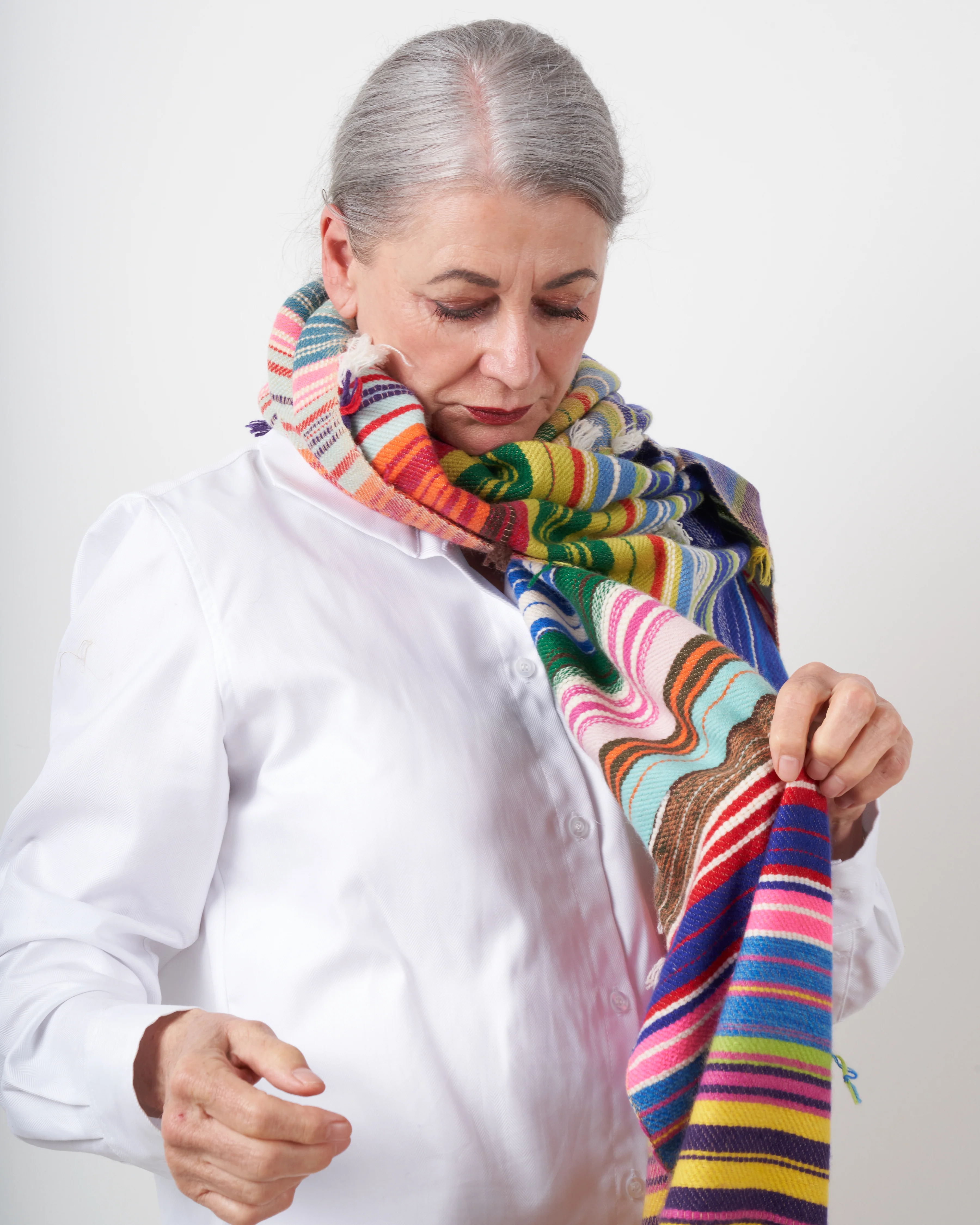 gipsy heavy plaid cashmere scarf - multicolor - Image 3