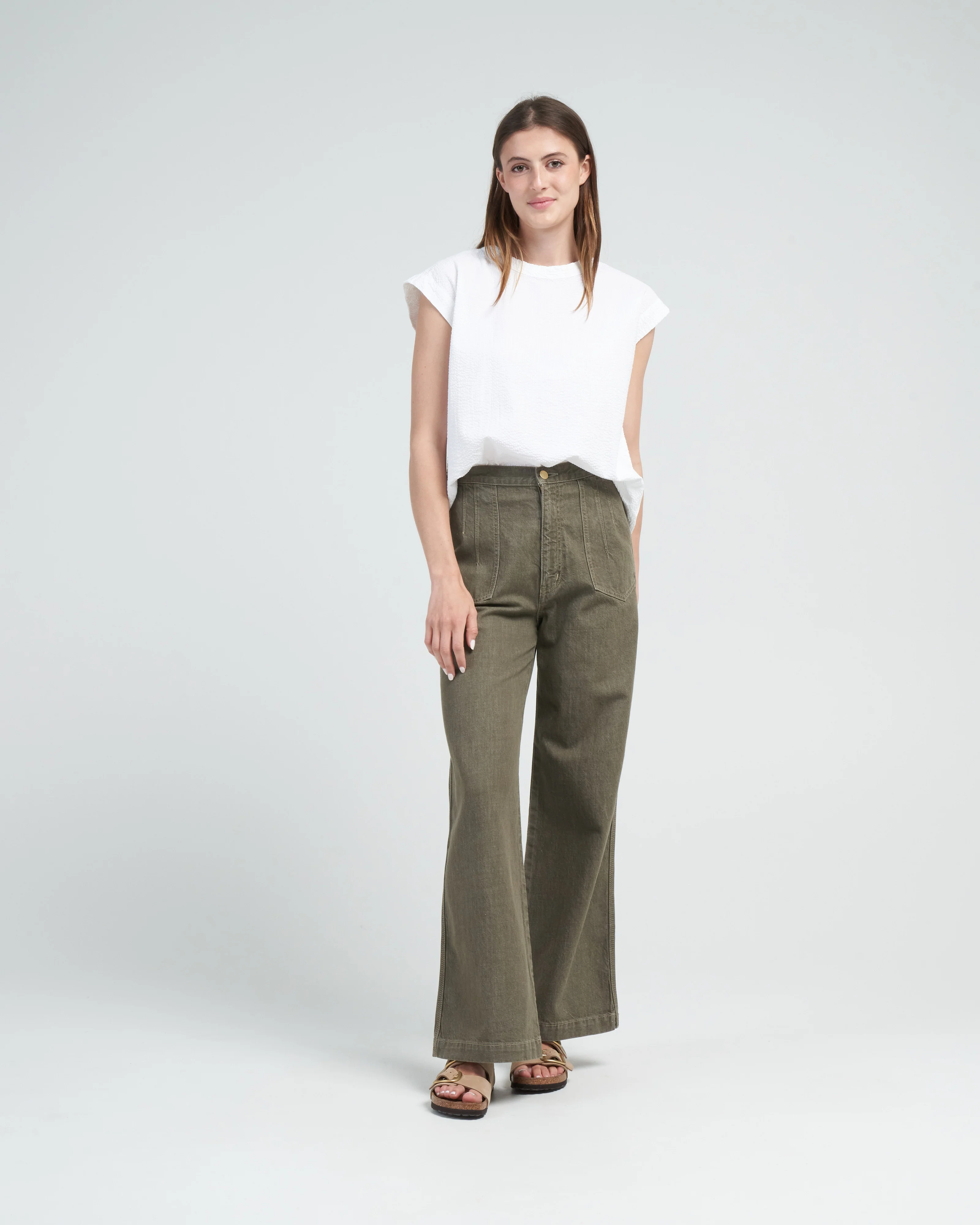 gardener sleeveless top - white seersucker - Image 2