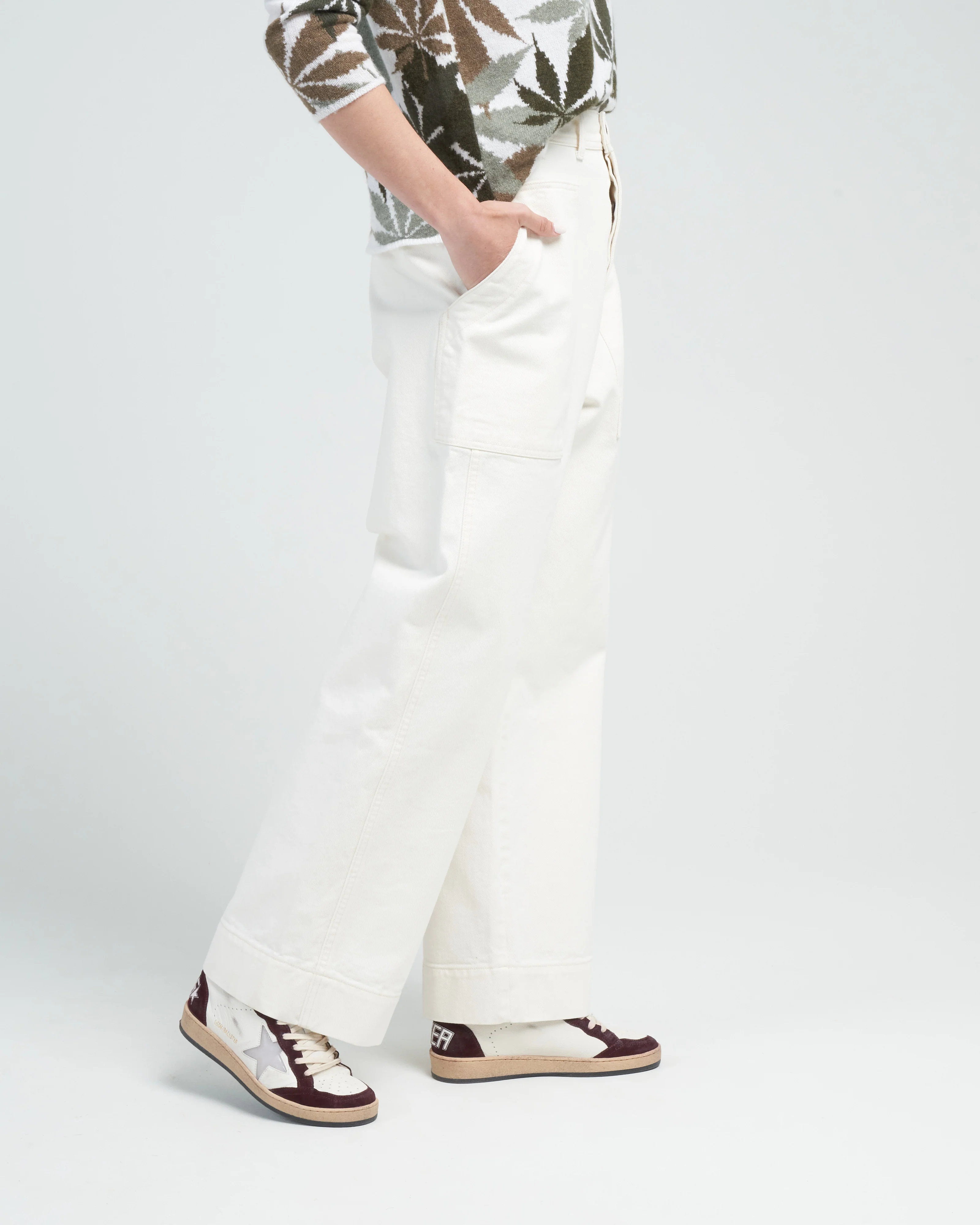 sailor fatigue pants - white denim - Image 3
