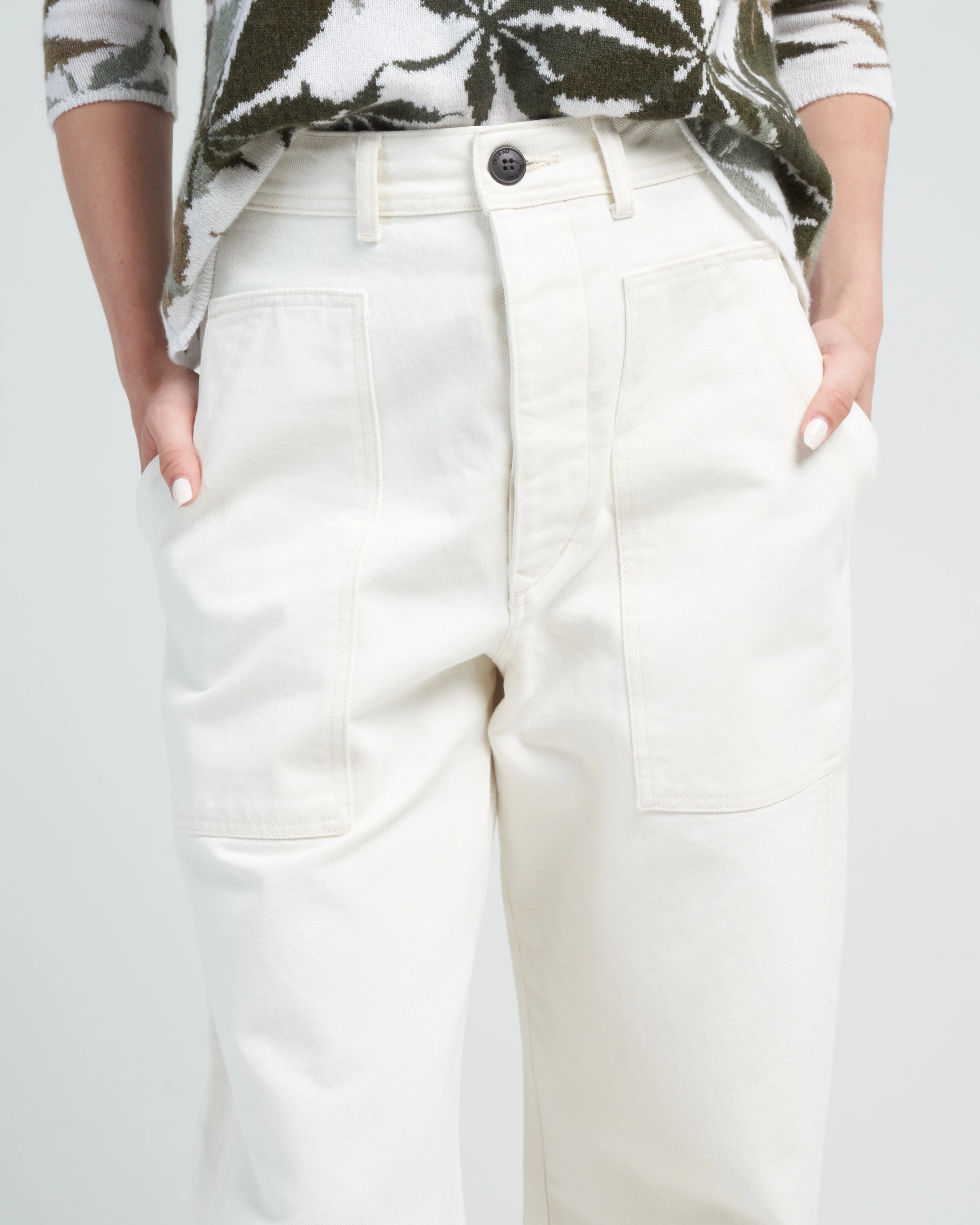 sailor fatigue pants - white denim - Image 5