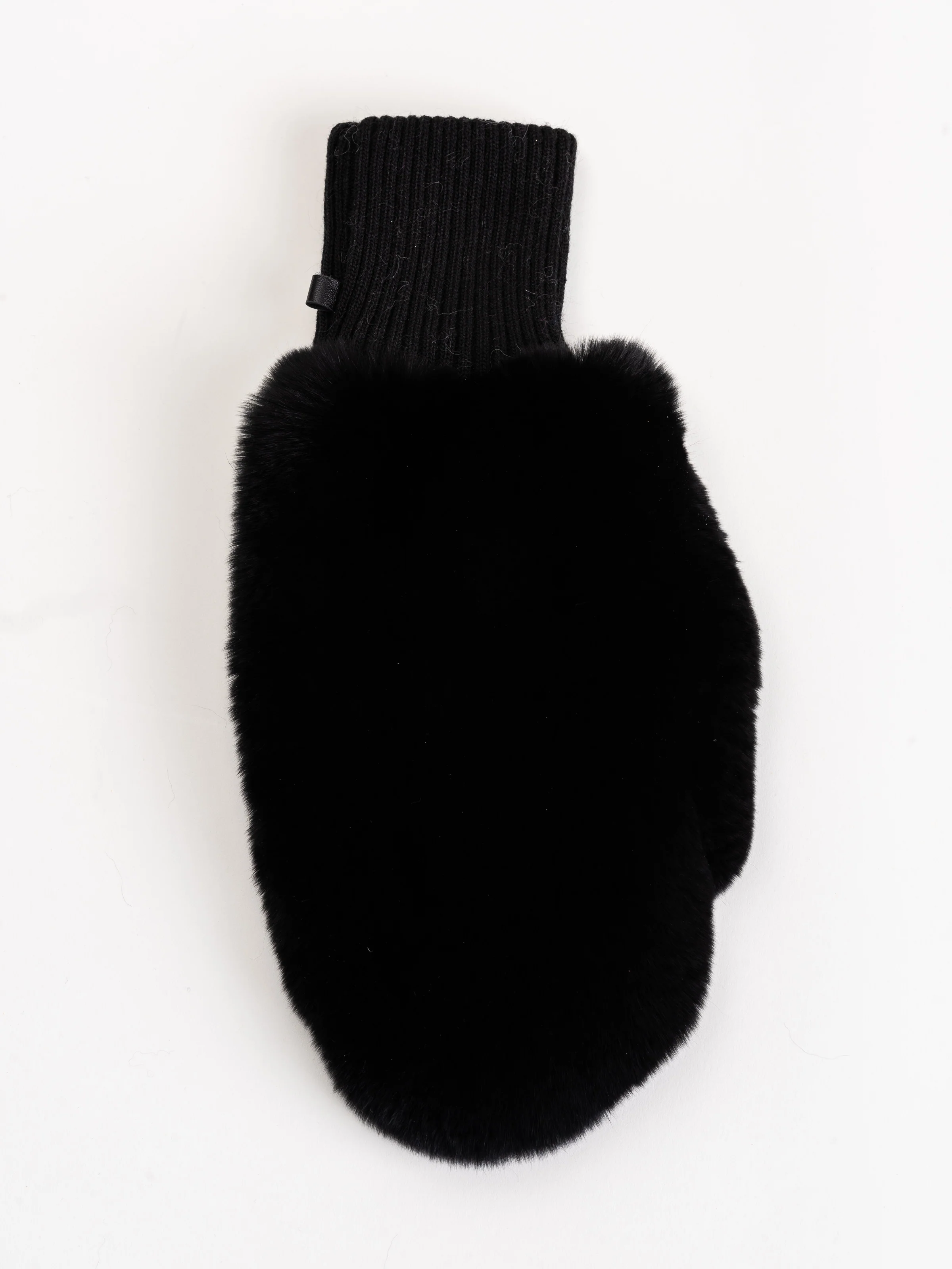 signature knitted rex mitten - jet black - Image 3