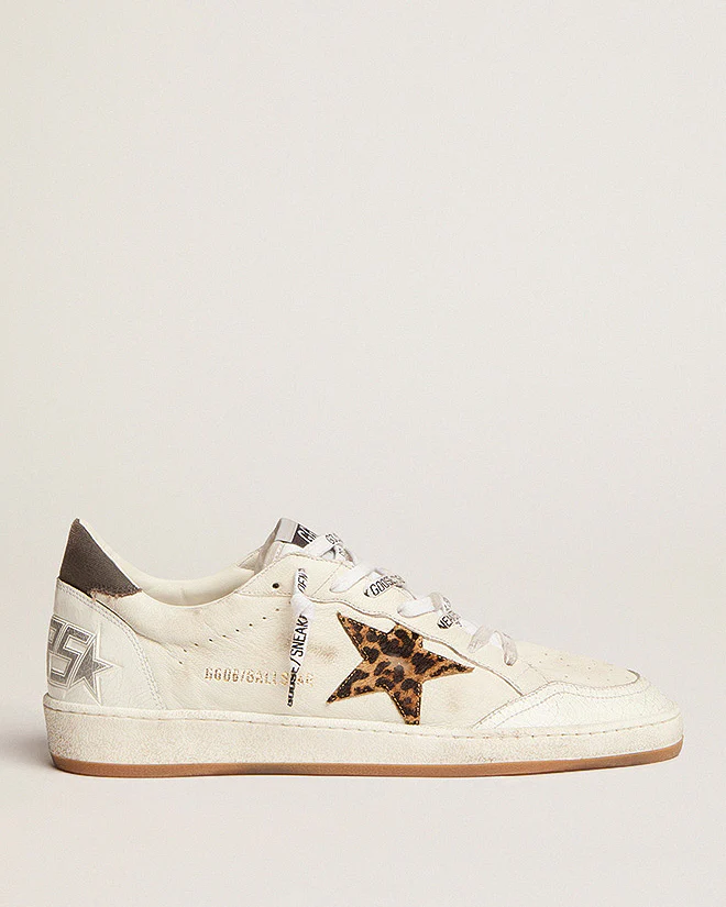 ball star golden leopard horsy star - white/beige brown black leo/ black