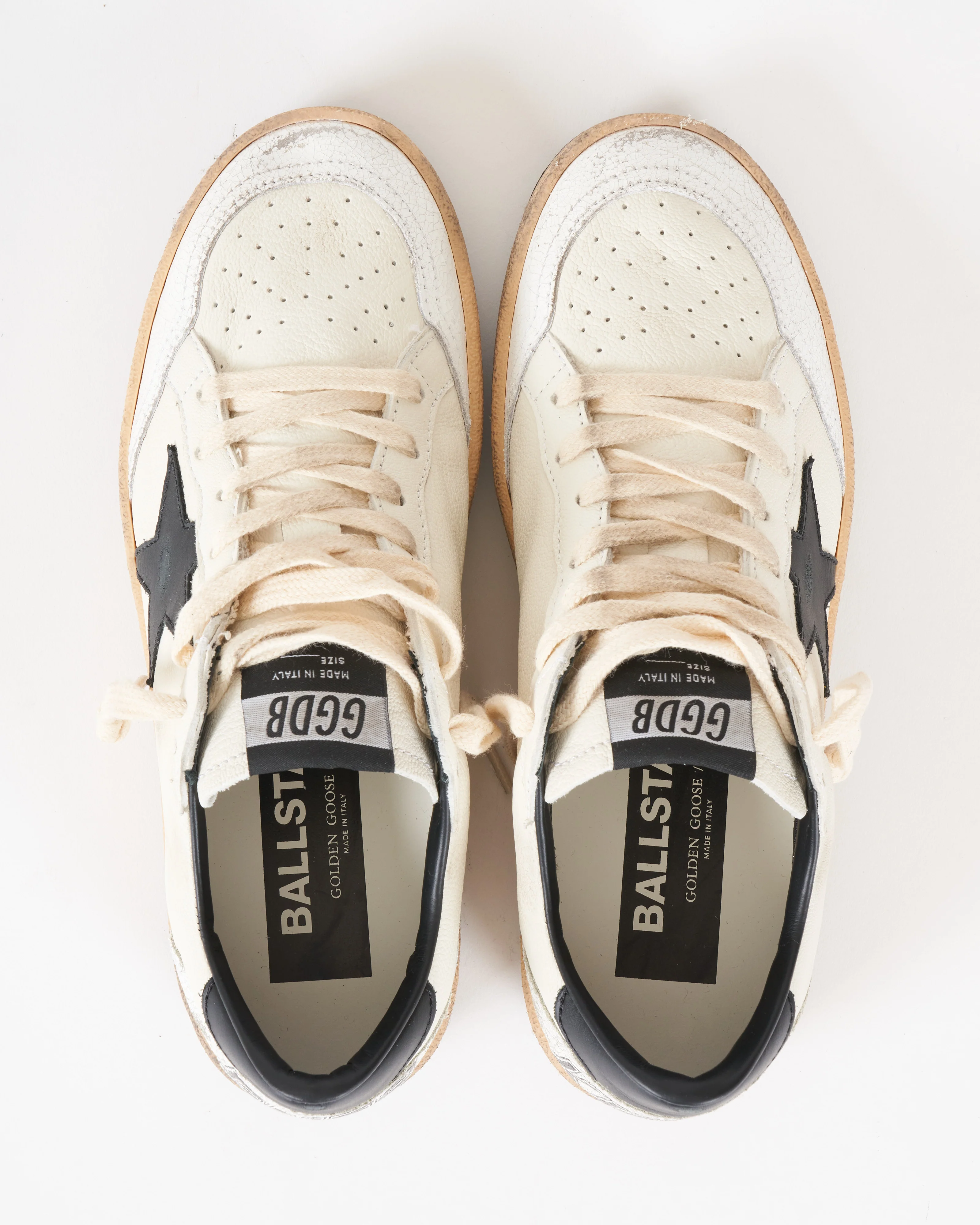 ball star nappa upper heel crack toe - white/black - Image 3