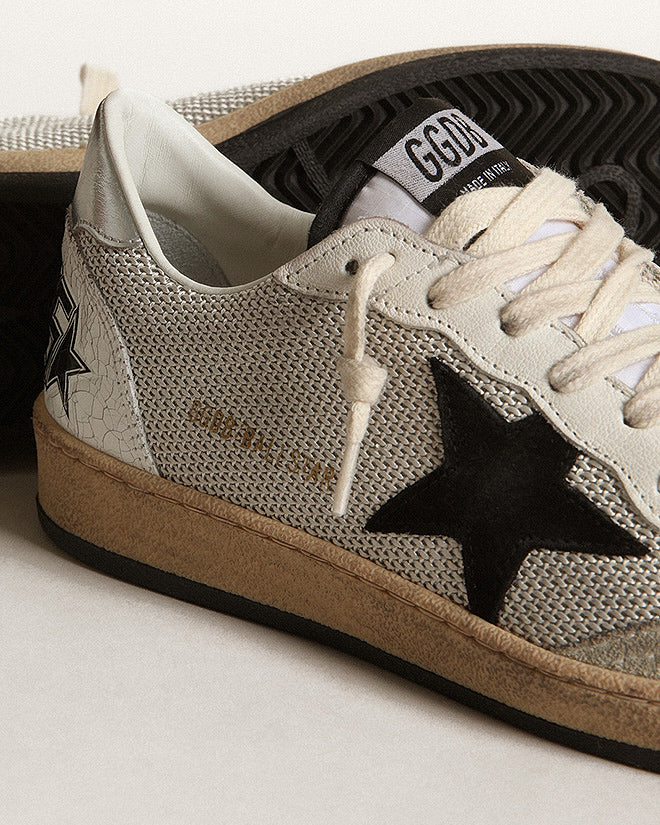 ball star suede star laminated heel - light silver/black/white/silver - Image 3