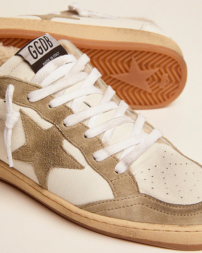ball star suede toe and star shearling lining - white/taupe/silver - Image 3