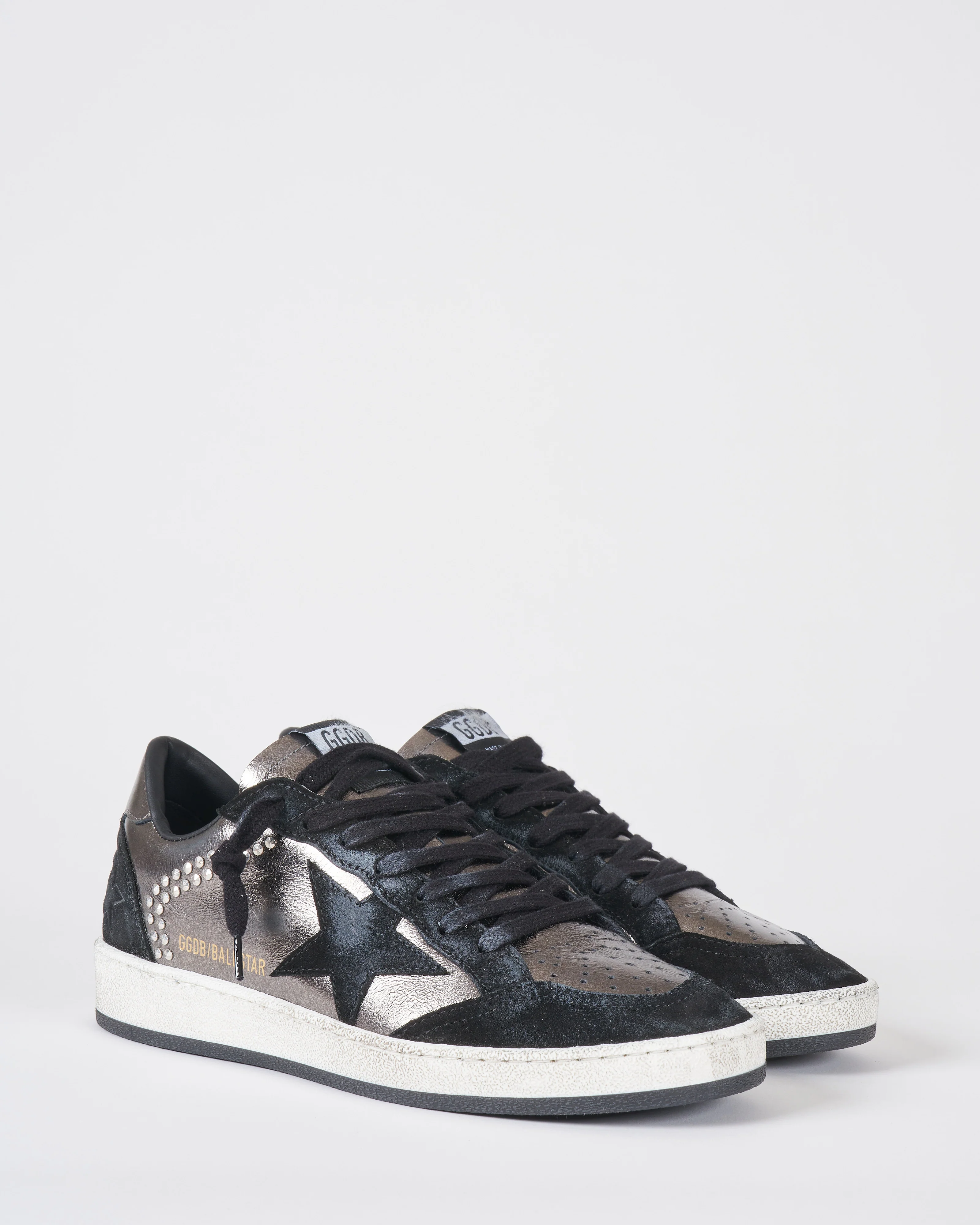 ball star laminated upper studs heel suede spur