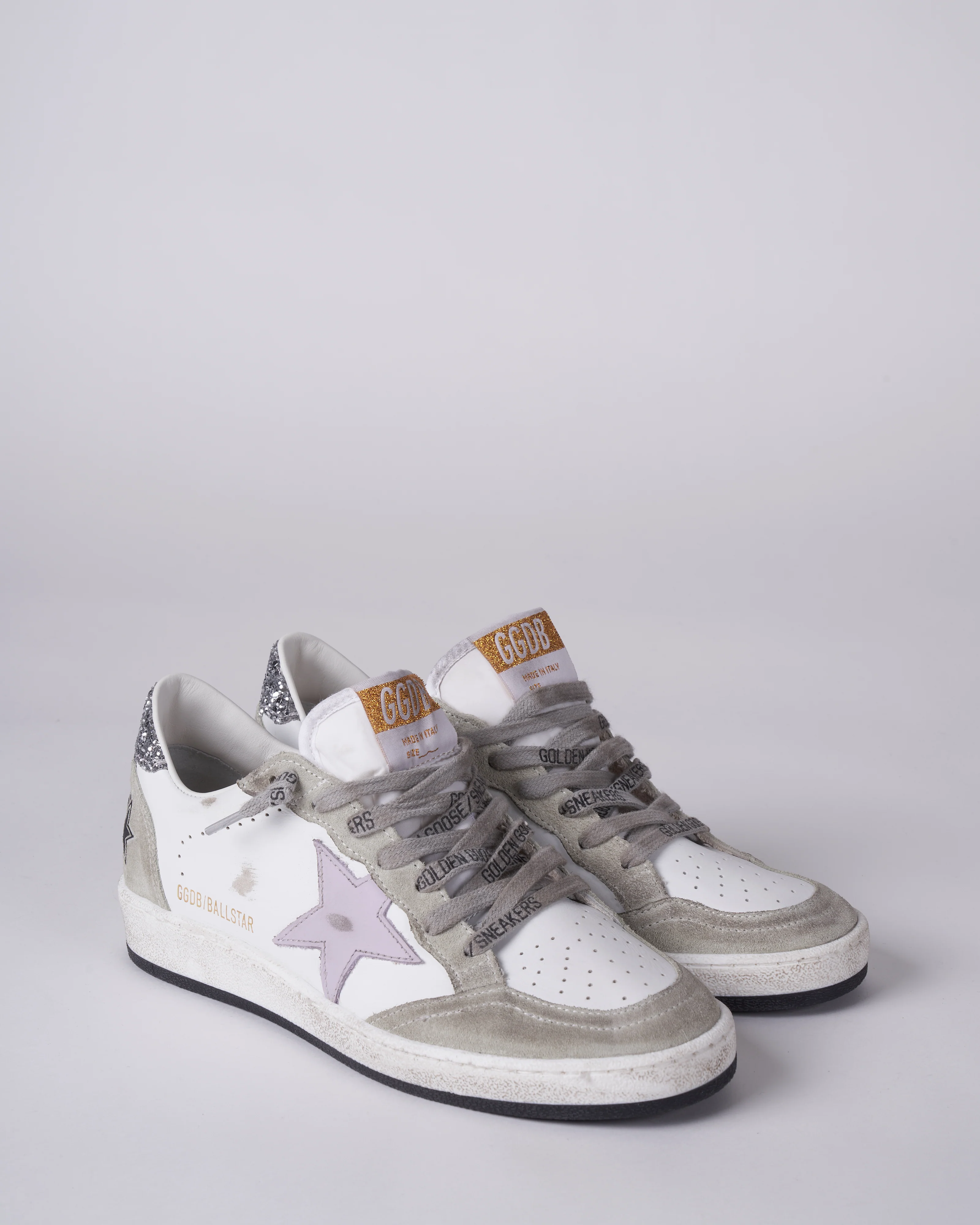 ballstar sneaker - white/lilac/oil green/silver