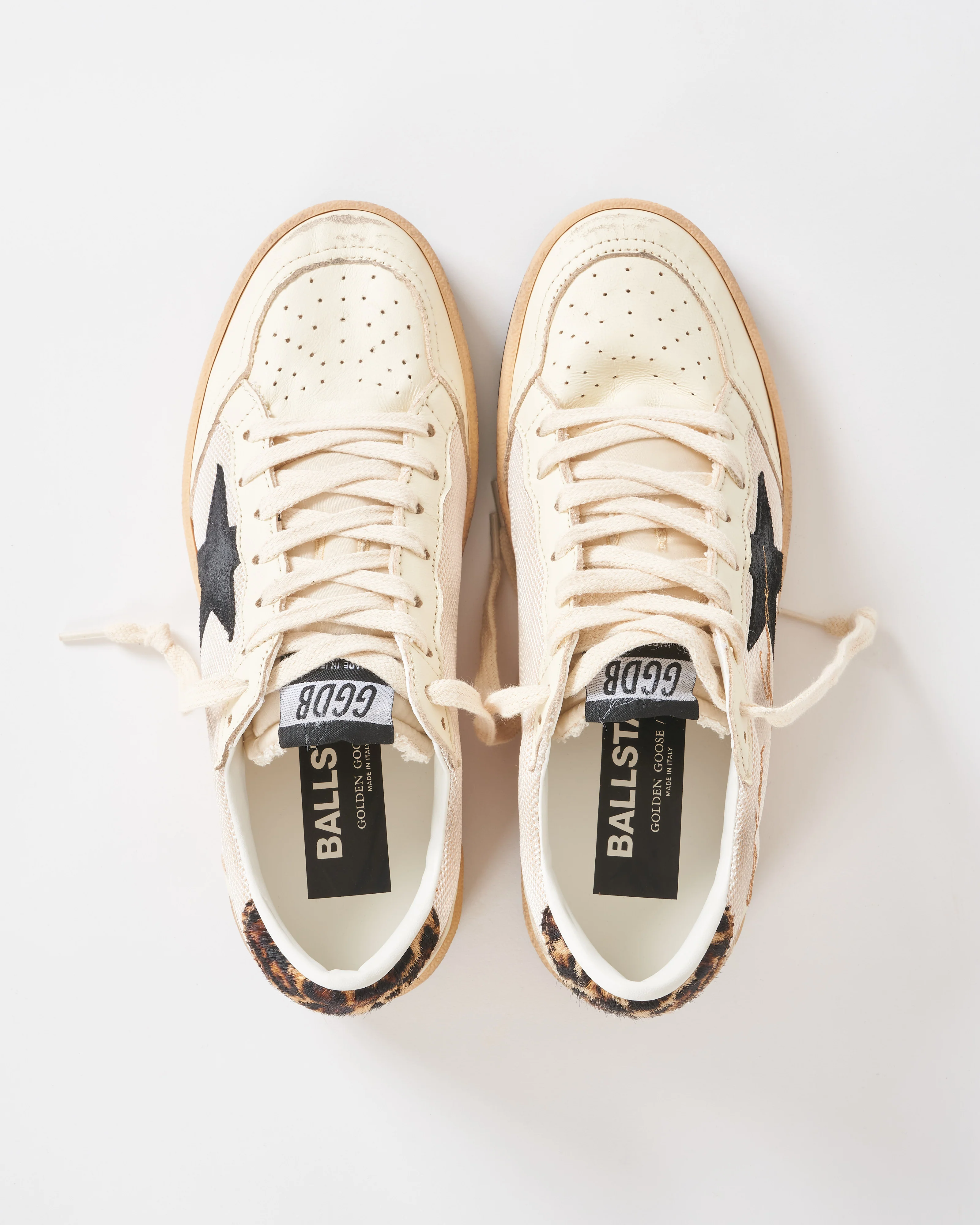 ball star net upper with signature suede star leopard horsy heel nappa spur - Image 3
