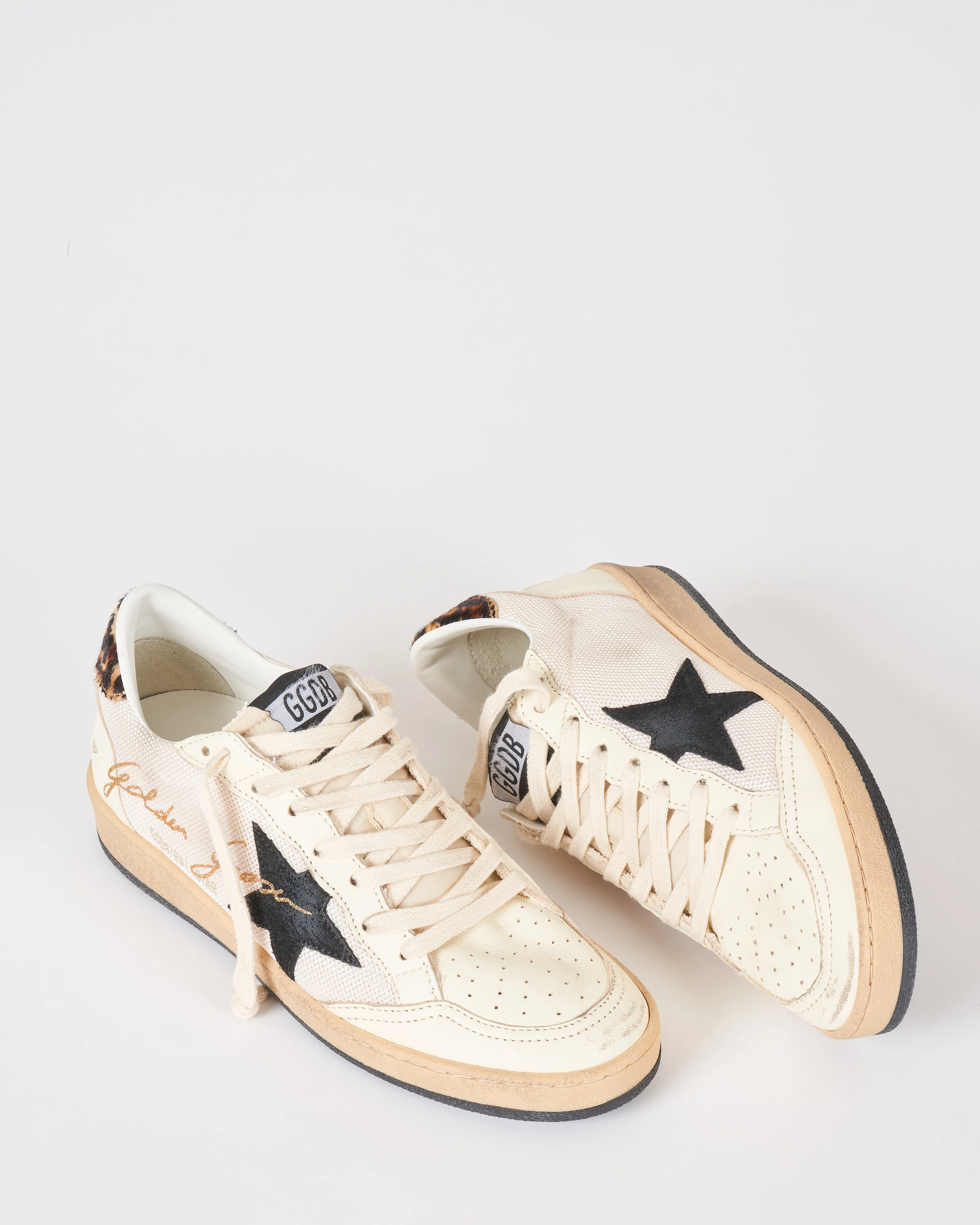 ball star net upper with signature suede star leopard horsy heel nappa spur - Image 4