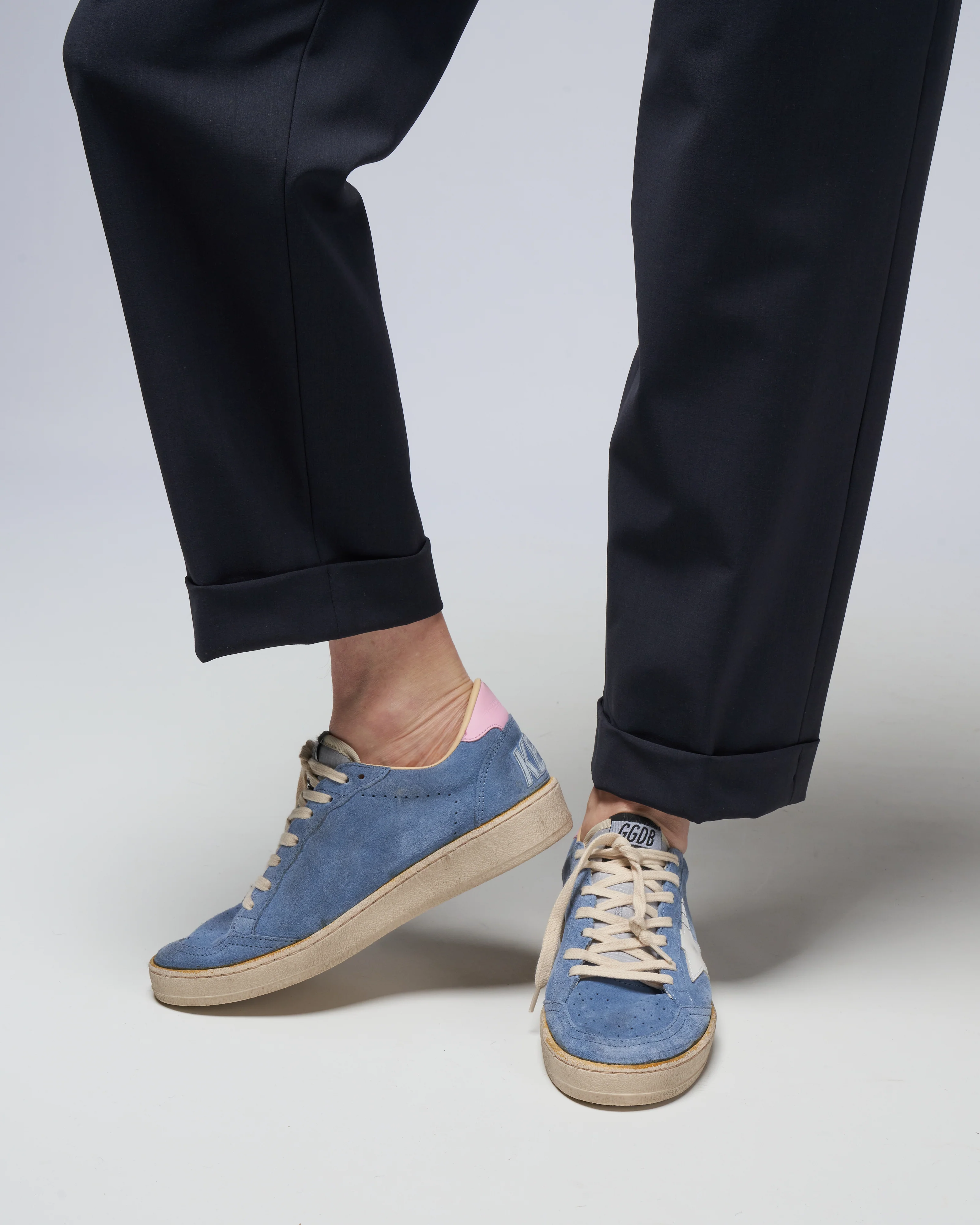 ballstar suede with leather star and nylon tongue - powder blue/white/pink - Image 2