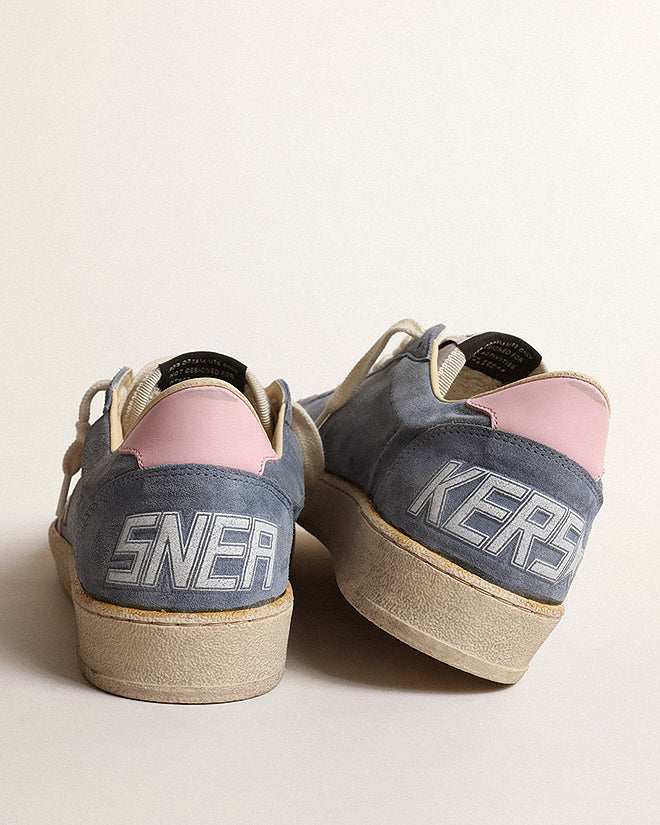 ballstar suede with leather star and nylon tongue - powder blue/white/pink - Image 5