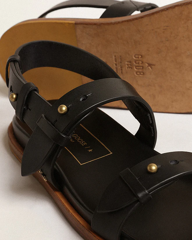 flat sandal leather - black - Image 3