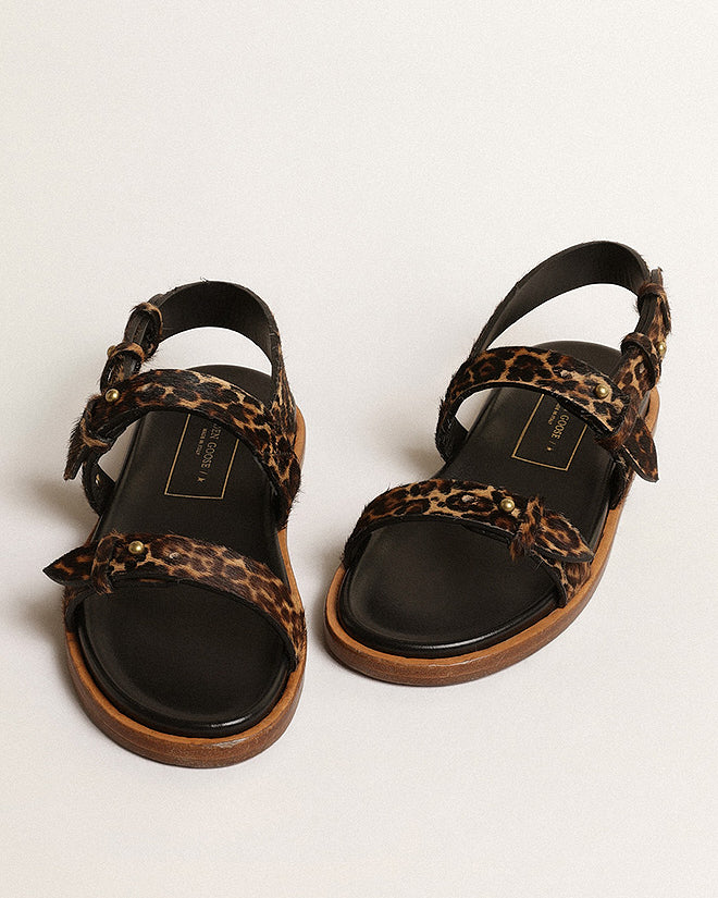 flat sandal leopard horsy - beige brown leopard - Image 2